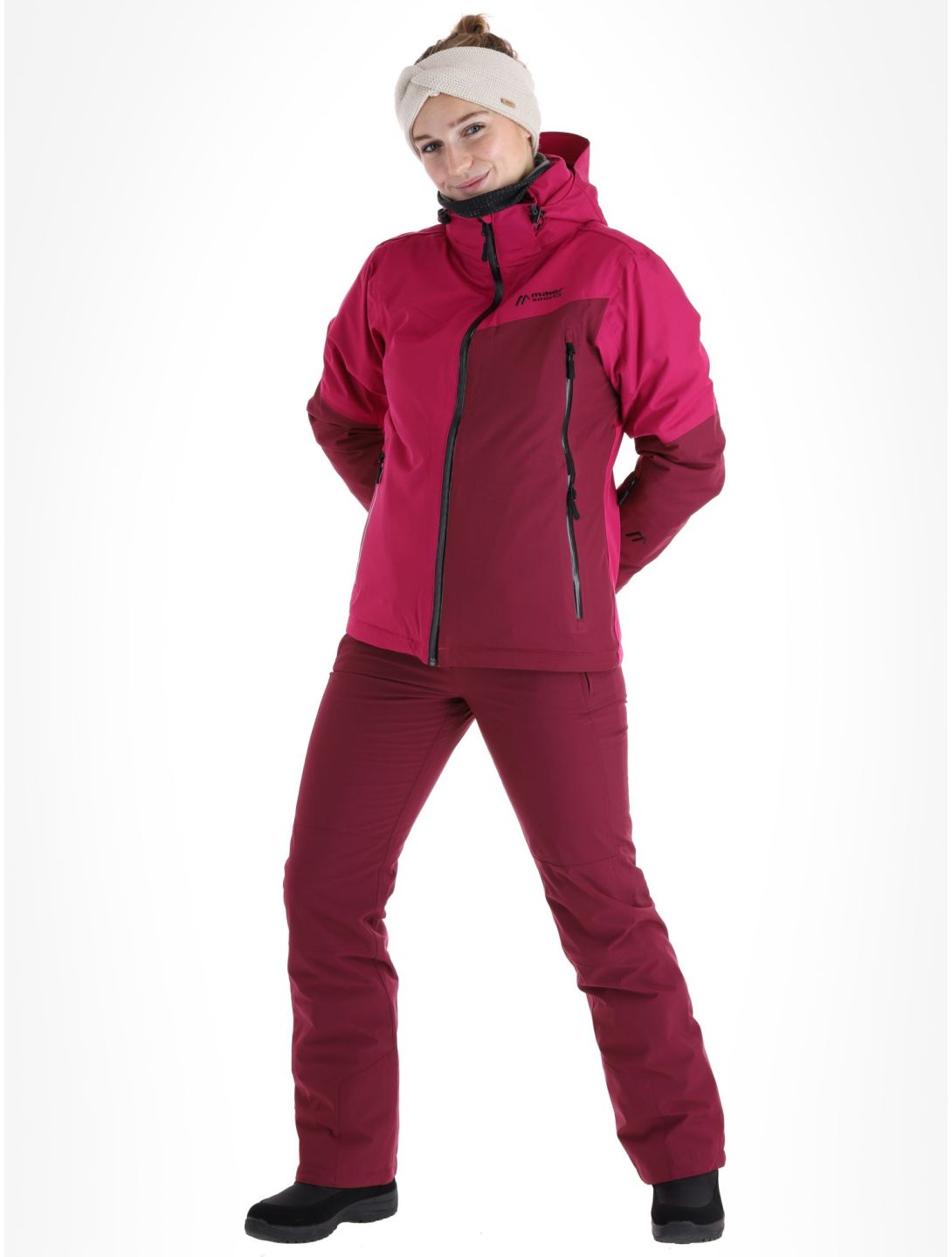 Maier Sports, Nuria ski-jas dames Magenta / Cherry Wine bordeaux, paars 