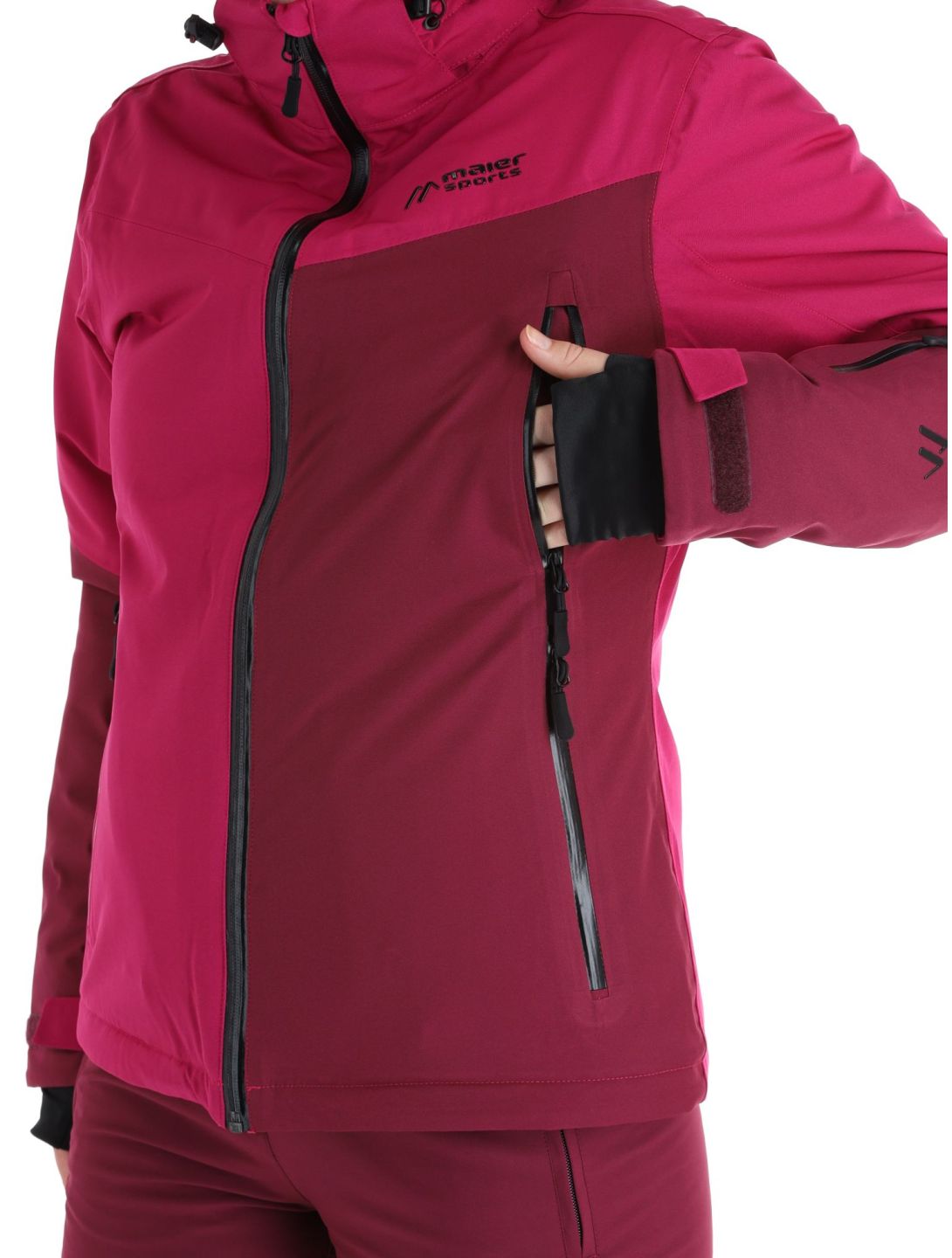 Maier Sports, Nuria ski-jas dames Magenta / Cherry Wine bordeaux, paars 