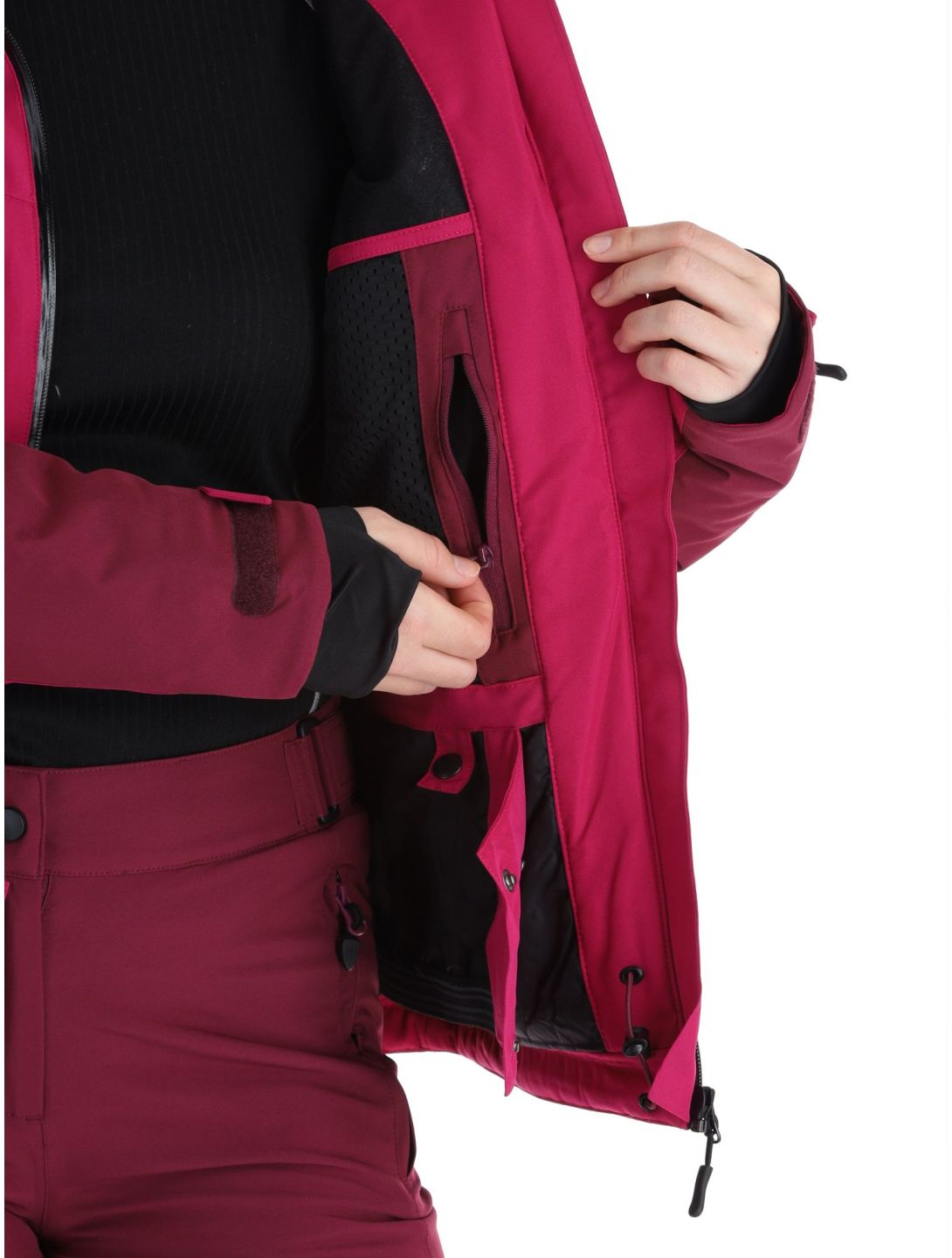 Maier Sports, Nuria ski-jas dames Magenta / Cherry Wine bordeaux, paars 