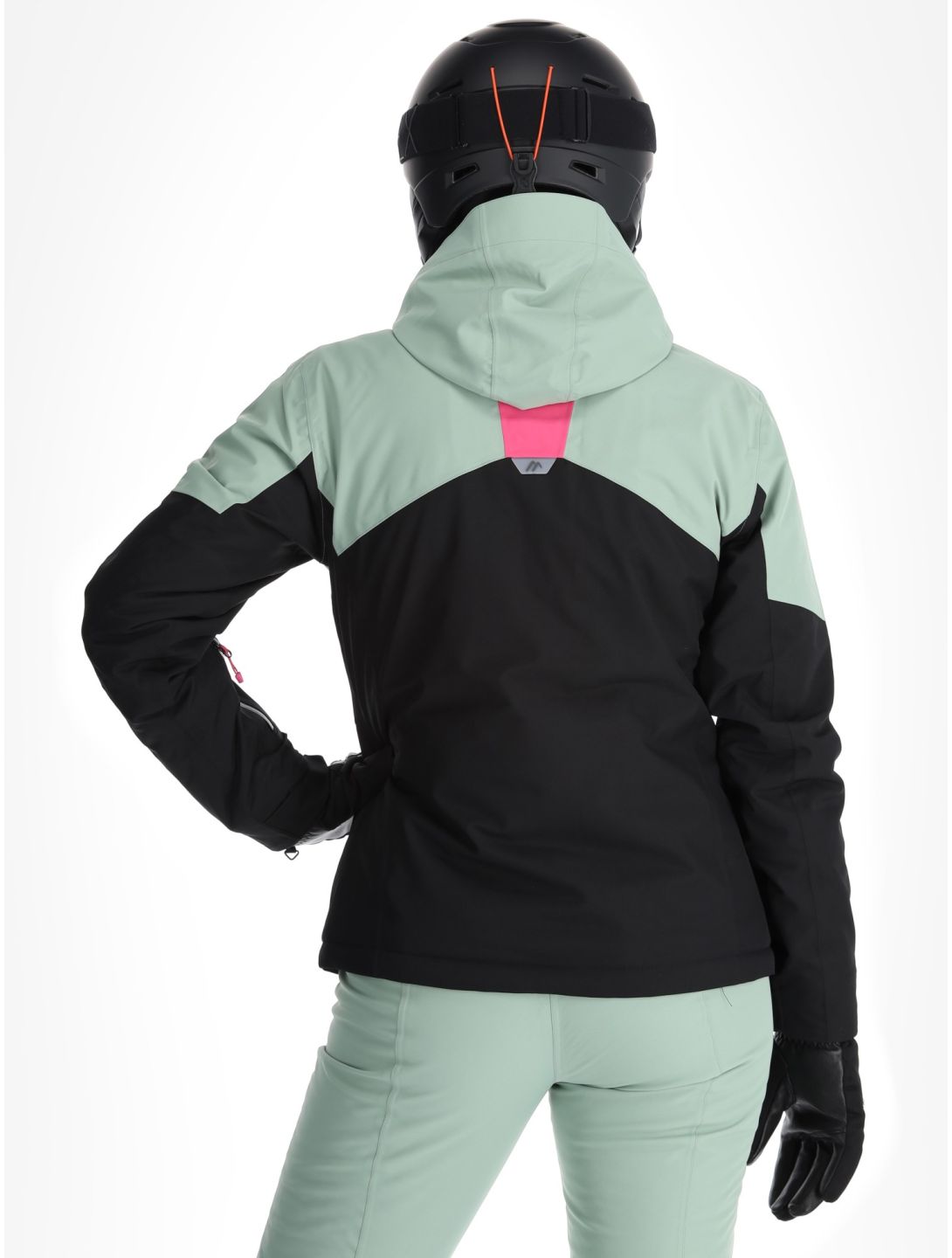 Maier Sports, Vidra ski-jas dames Black / Luscious Moss / Pink Flambé groen, roze, zwart 