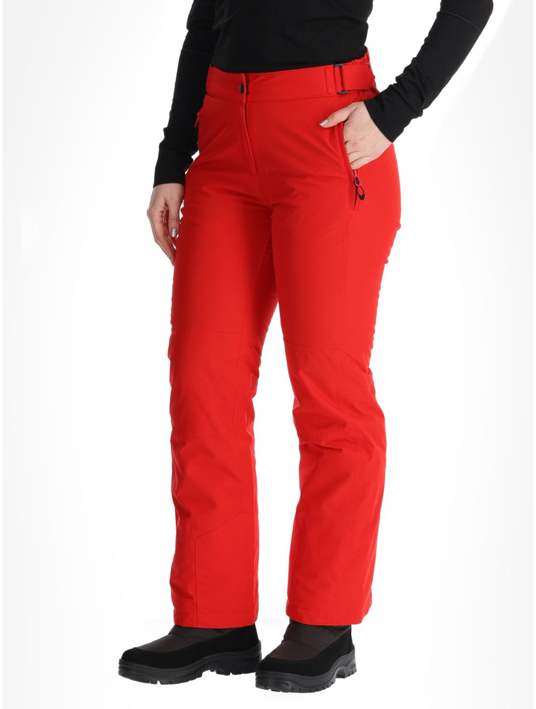 Maier Sports, Vroni Slim 2.0 skibroek kort model dames Salsa rood 