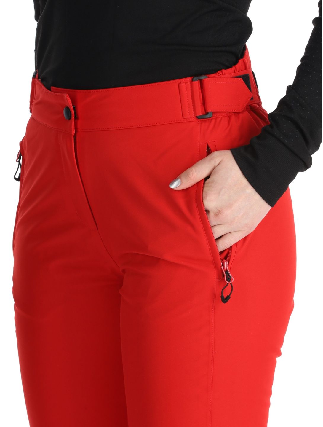 Maier Sports, Vroni Slim 2.0 skibroek kort model dames Salsa rood 