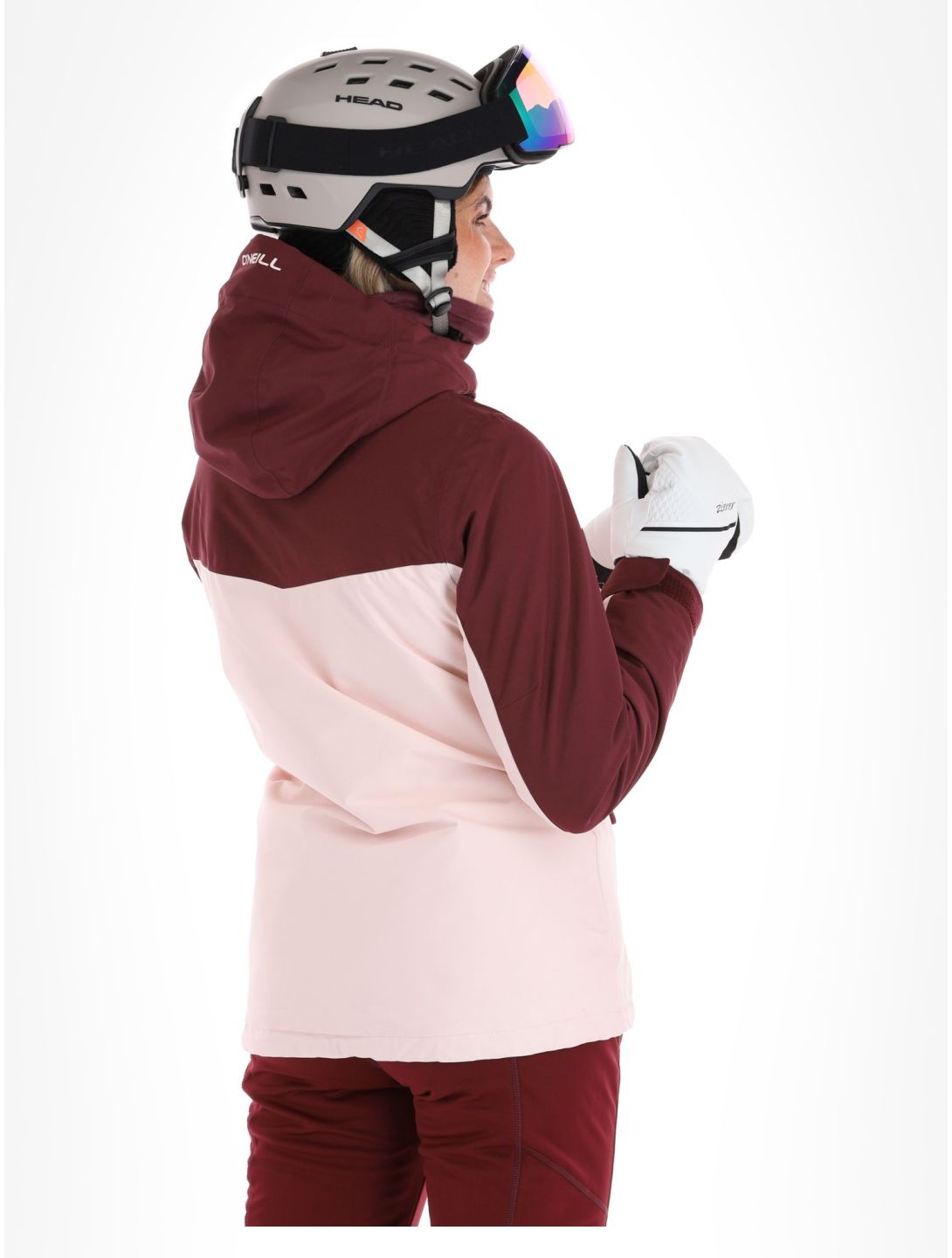 O'Neill, Aplite ski-jas dames Windsor Wine Colour Block bordeaux, roze 