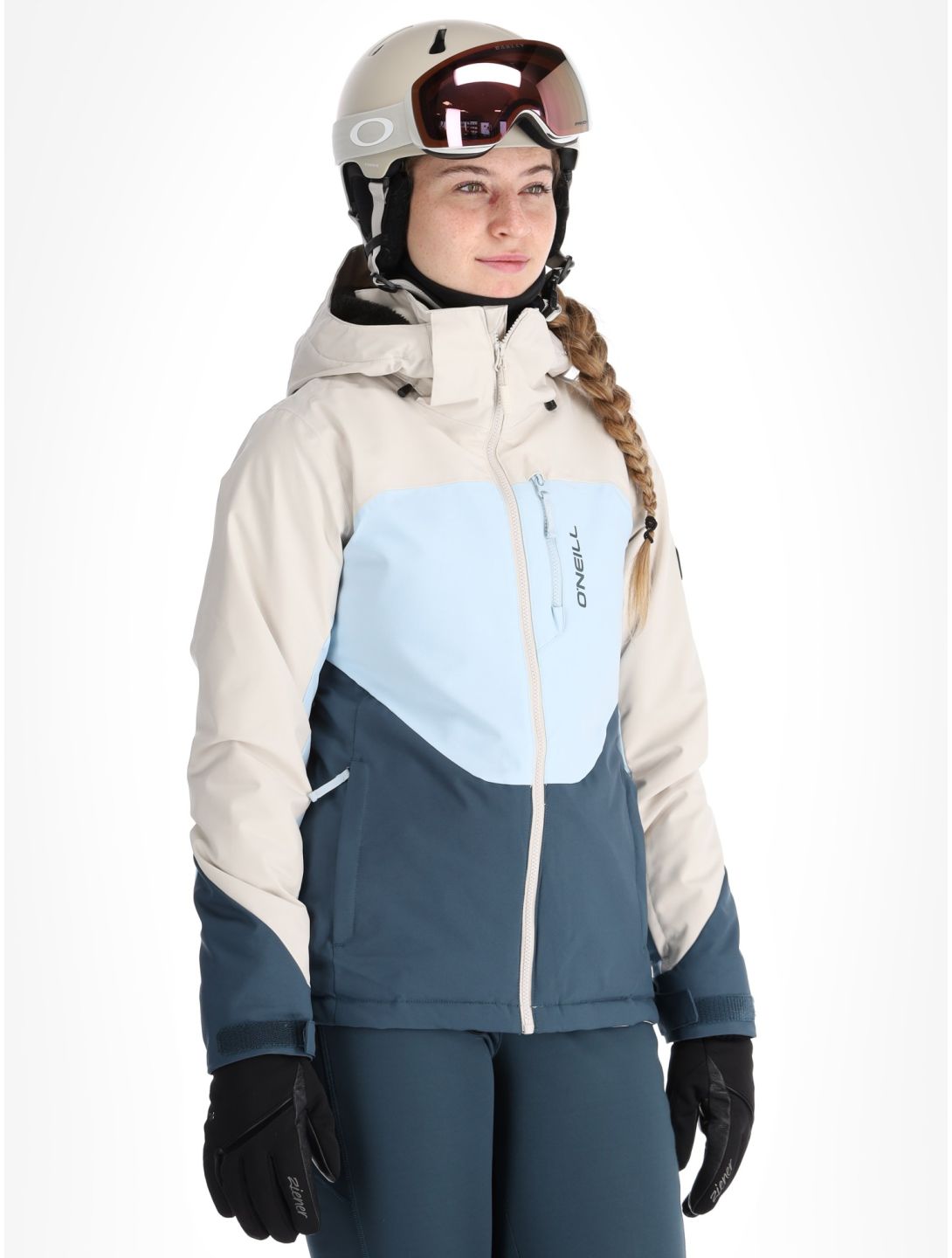 O'Neill, Carbonite Snow ski-jas dames Atmosphere Colour Block blauw, wit 