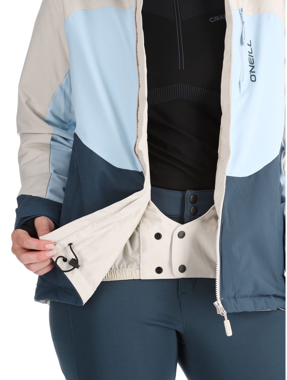 O'Neill, Carbonite Snow ski-jas dames Atmosphere Colour Block blauw, wit 