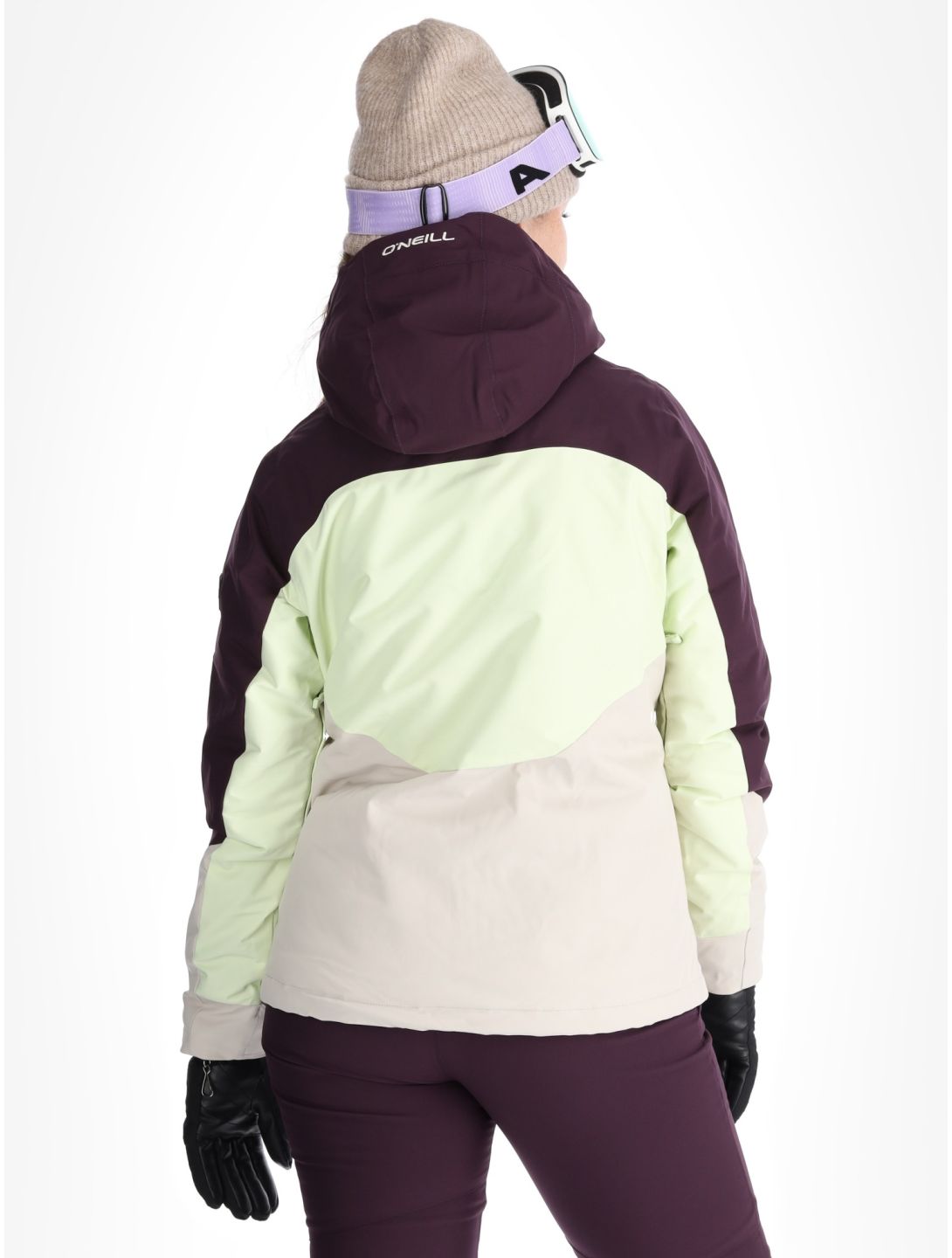 O'Neill, Carbonite Snow ski-jas dames Aubergine Colour Block paars, wit 