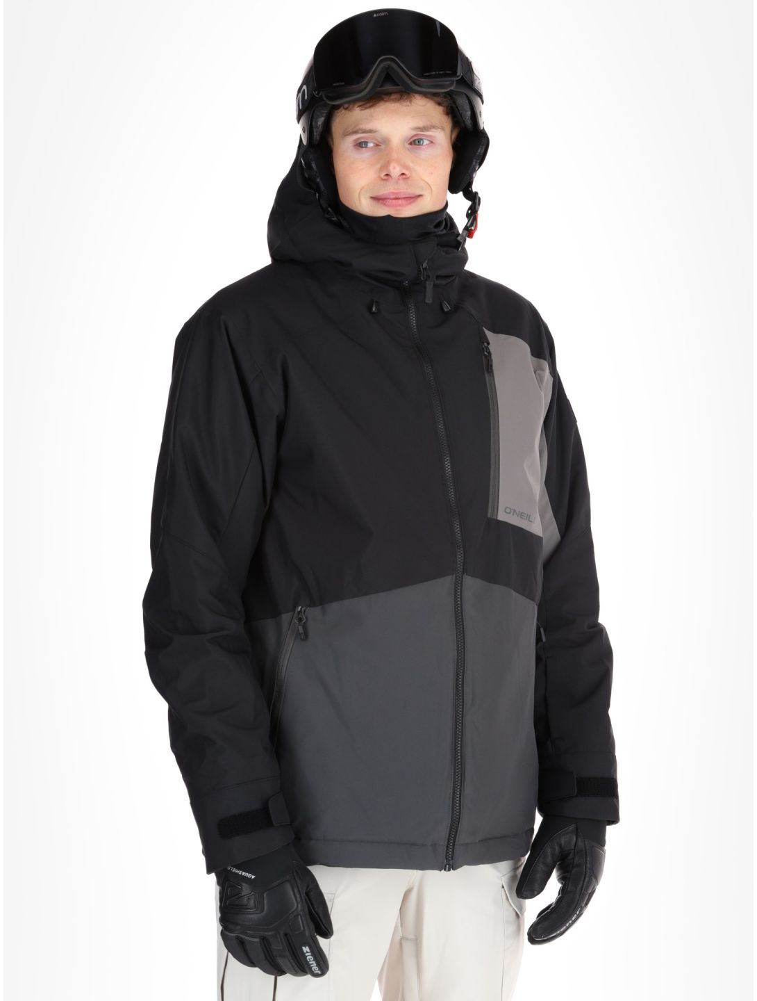 O'Neill, Hammer Block Snow ski-jas heren Black Out Colour Block grijs, zwart 