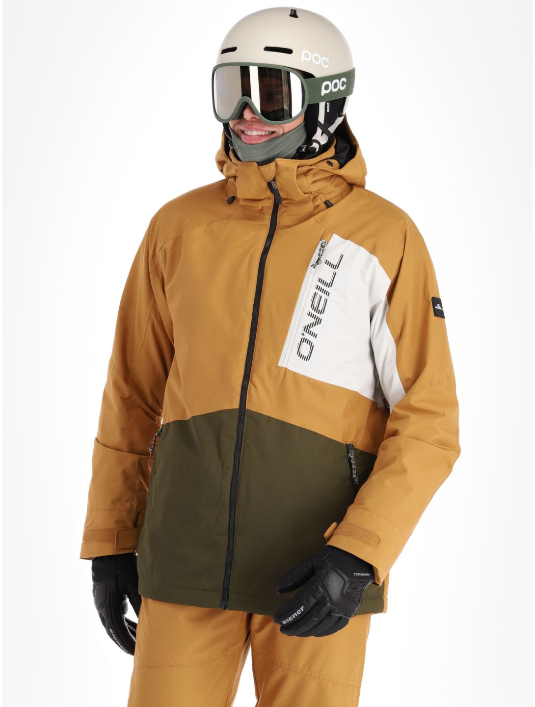 O'Neill, Jacksaw ski-jas heren Rich Caramel Colour block bruin, oranje 