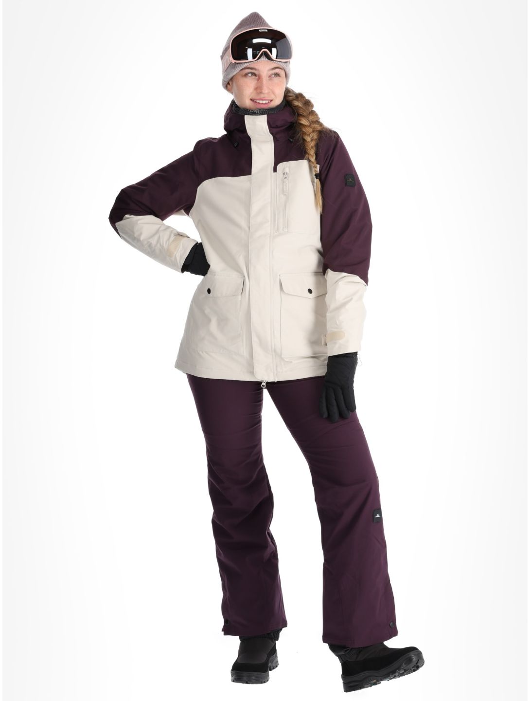 O'Neill, Utility Hybrid ski-jas dames Atmosphere Colour Block paars, wit 