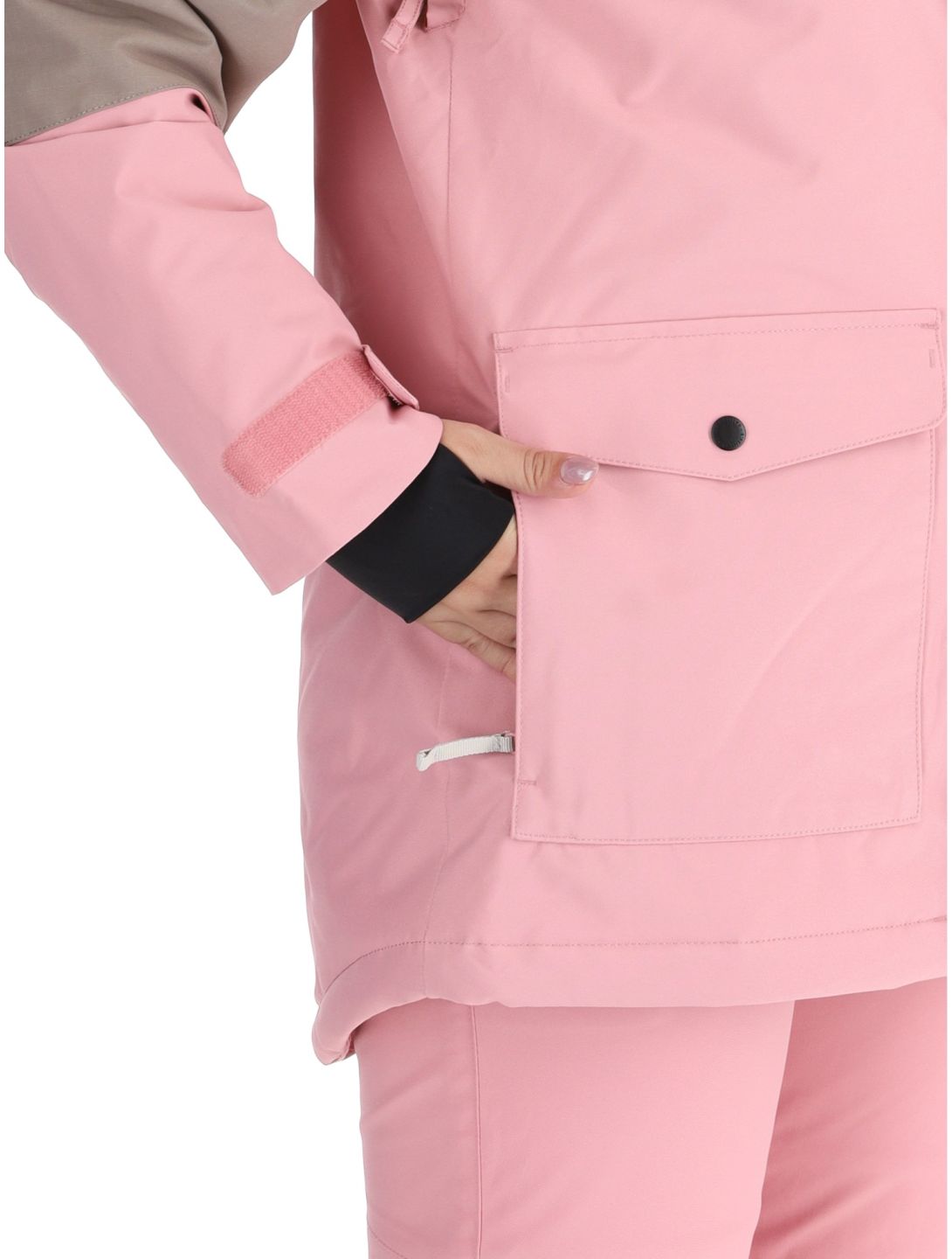 O'Neill, Utility Hybrid ski-jas dames Genuine Pink Colour Block bruin, roze, wit 