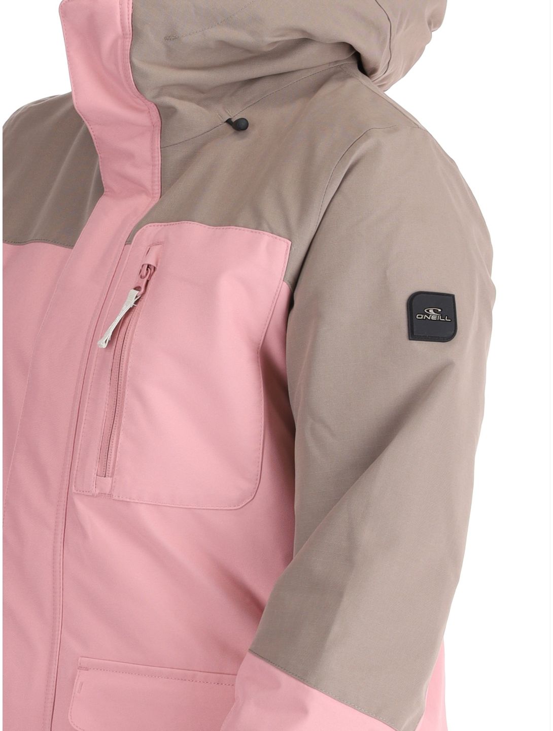 O'Neill, Utility Hybrid ski-jas dames Genuine Pink Colour Block bruin, roze, wit 