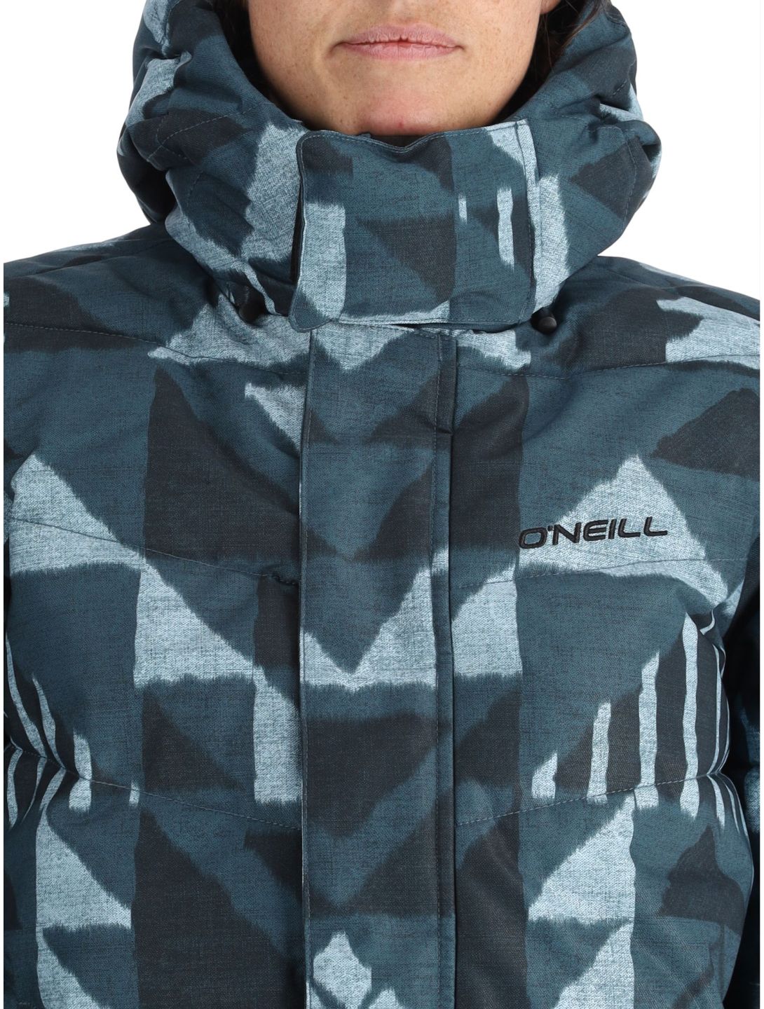 O'Neill, Z.E.N. Puffer Hybrid ski-jas dames Blue Triangle Ikat blauw 