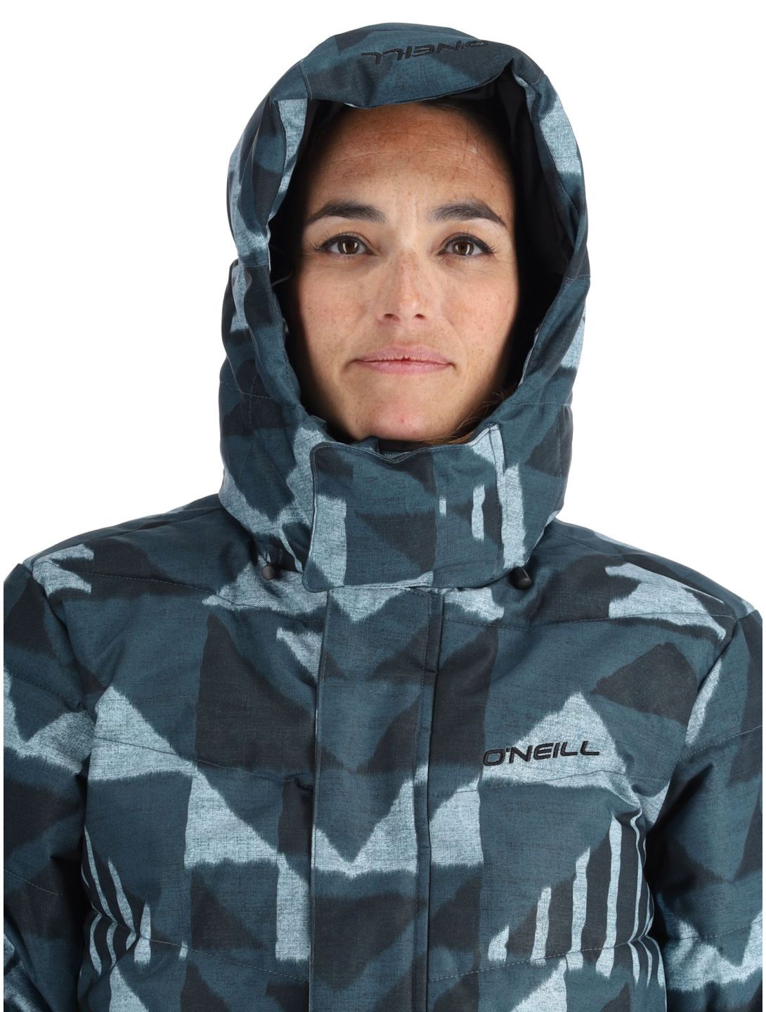 O'Neill, Z.E.N. Puffer Hybrid ski-jas dames Blue Triangle Ikat blauw 