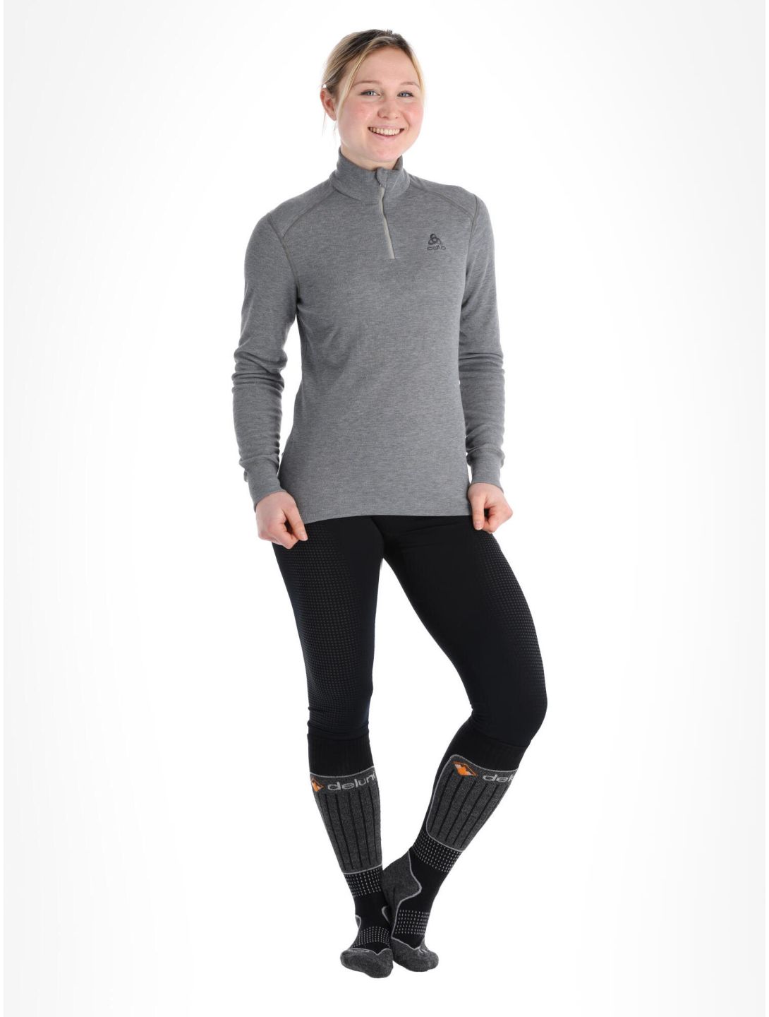 Odlo, Active Warm Eco skipully dames Odlo Steel Grey Melange grijs 