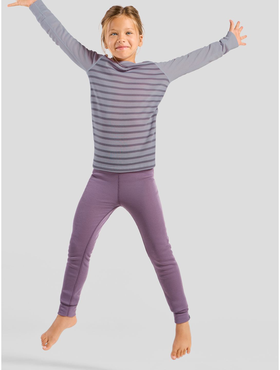 Odlo, Active Warm Eco thermoshirt kinderen Misty Lilac - Gray Ridge grijs, roze 