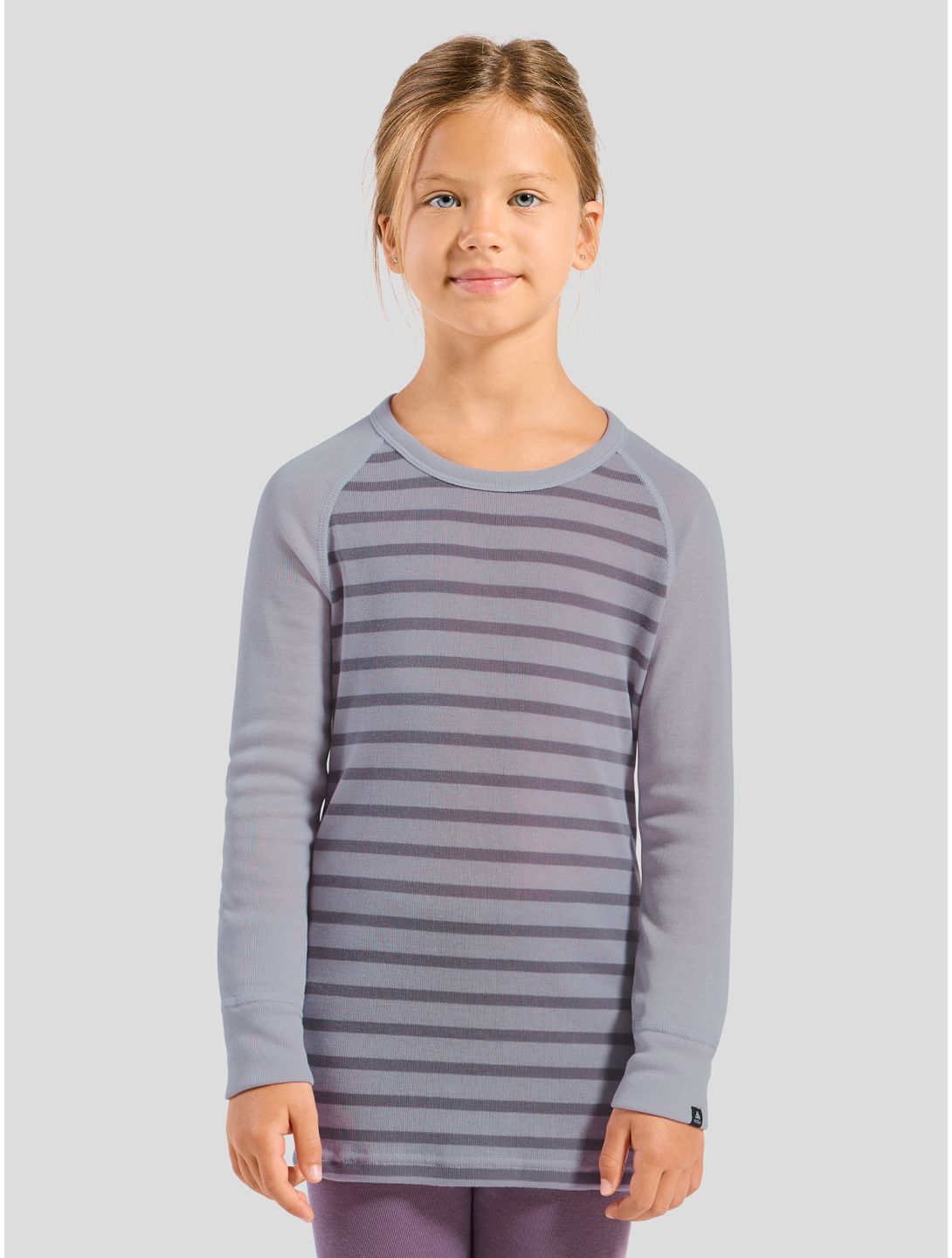 Odlo, Active Warm Eco thermoshirt kinderen Misty Lilac - Gray Ridge grijs, roze 