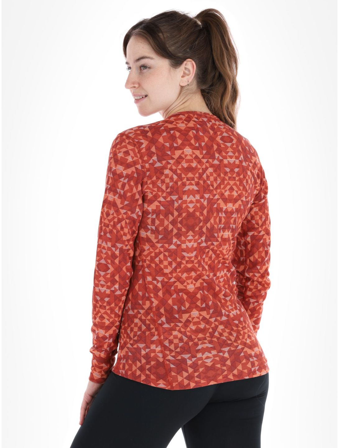 Odlo, Active Warm Eco Graphic thermoshirt dames Cinnabar bruin 