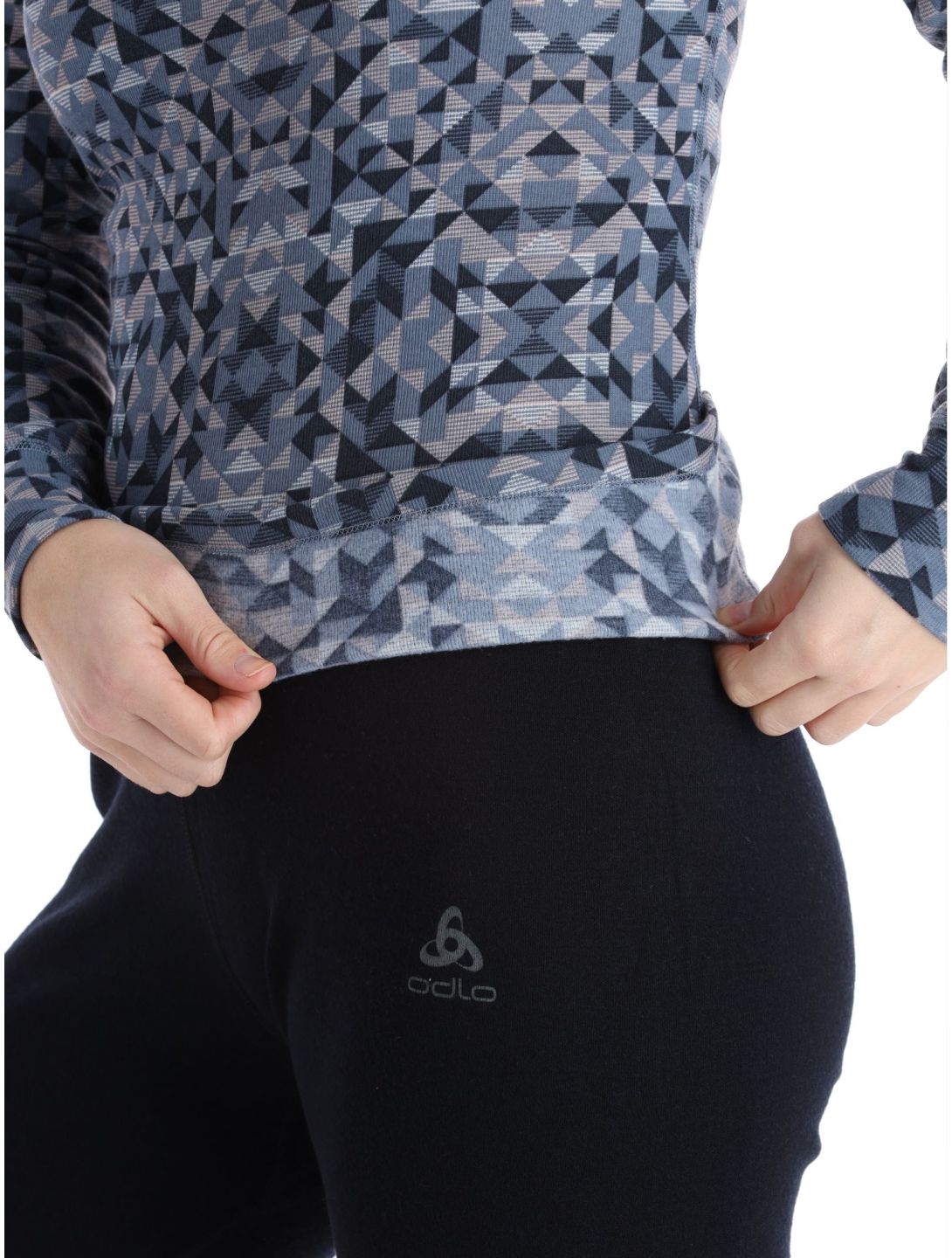 Odlo, Active Warm Eco Graphic thermoshirt dames Folkstone Gray grijs 