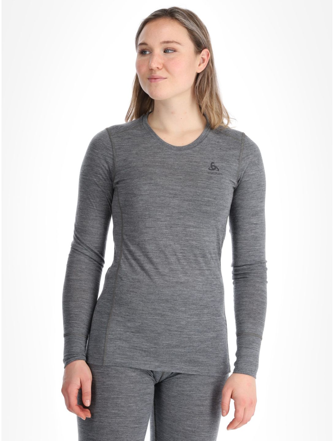 Odlo, Merino 200 thermoshirt dames Odlo Steel Grey Melange grijs 