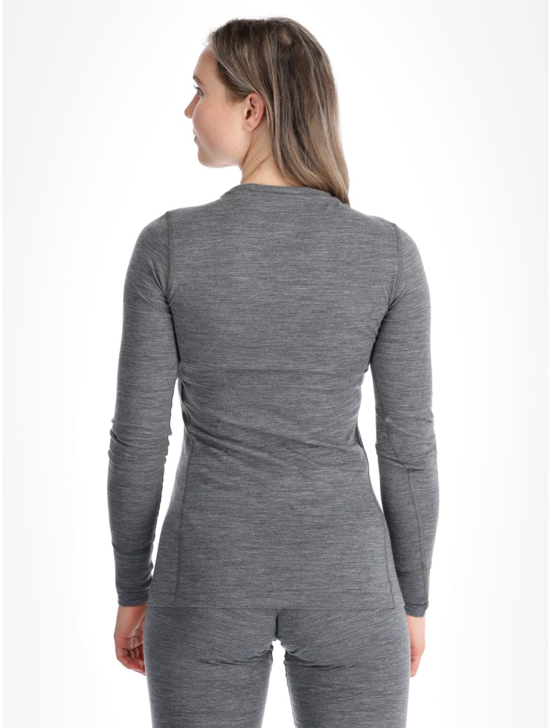 Odlo, Merino 200 thermoshirt dames Odlo Steel Grey Melange grijs 