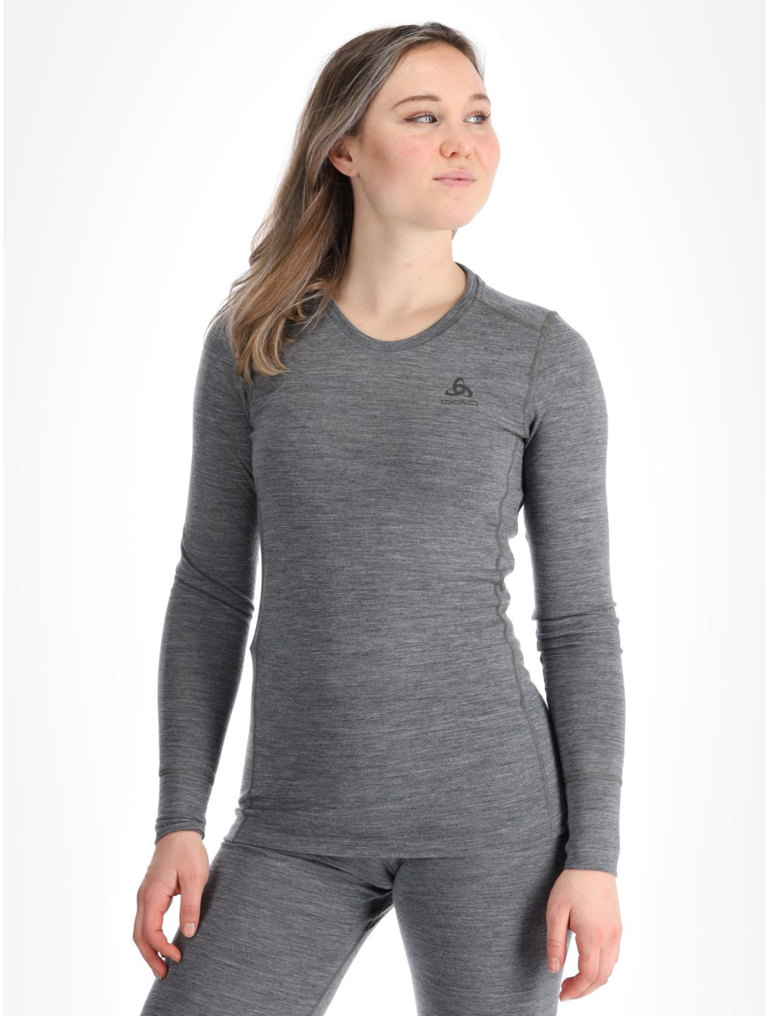 Odlo, Merino 200 thermoshirt dames Odlo Steel Grey Melange grijs 