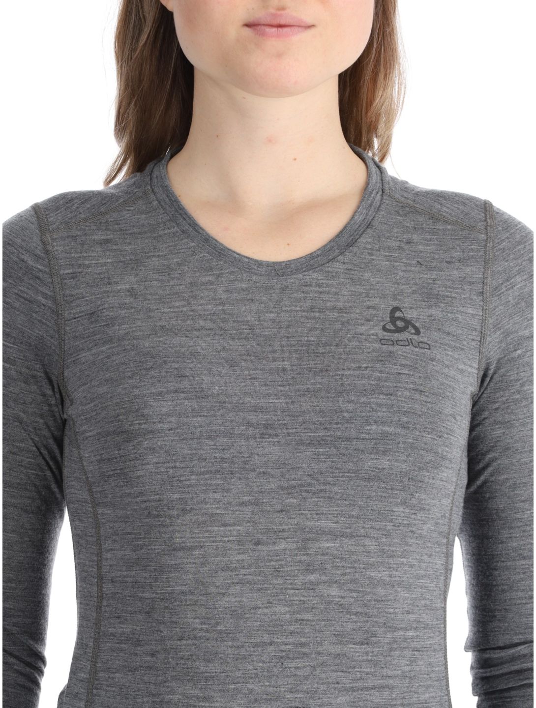 Odlo, Merino 200 thermoshirt dames Odlo Steel Grey Melange grijs 