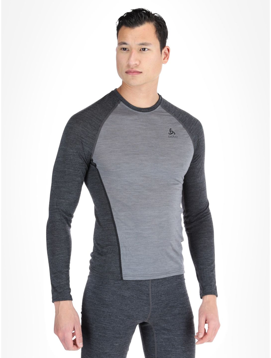 Odlo, Natural Performance PW 150 thermoshirt heren Grey Melange - Dark Grey Melange grijs 