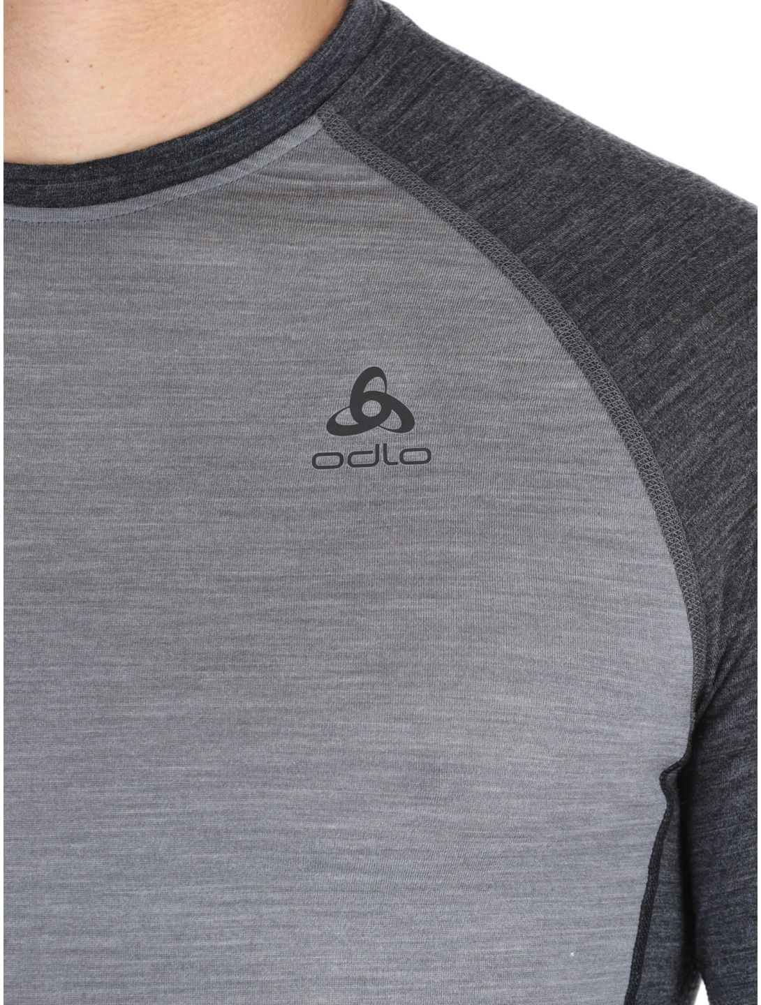 Odlo, Natural Performance PW 150 thermoshirt heren Grey Melange - Dark Grey Melange grijs 