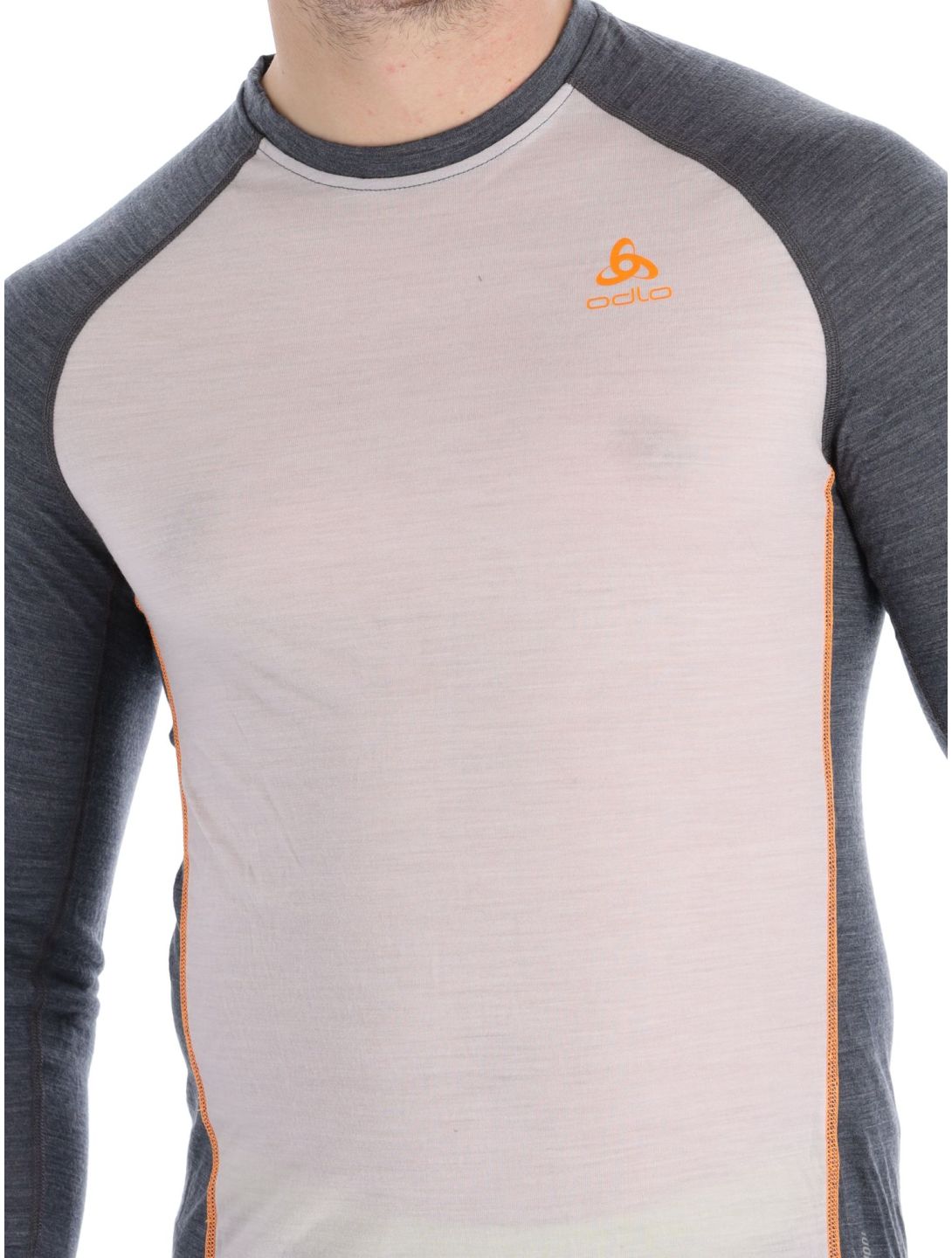 Odlo, Natural Performance PW 150 thermoshirt heren Silver Cloud - India Ink Melange grijs 