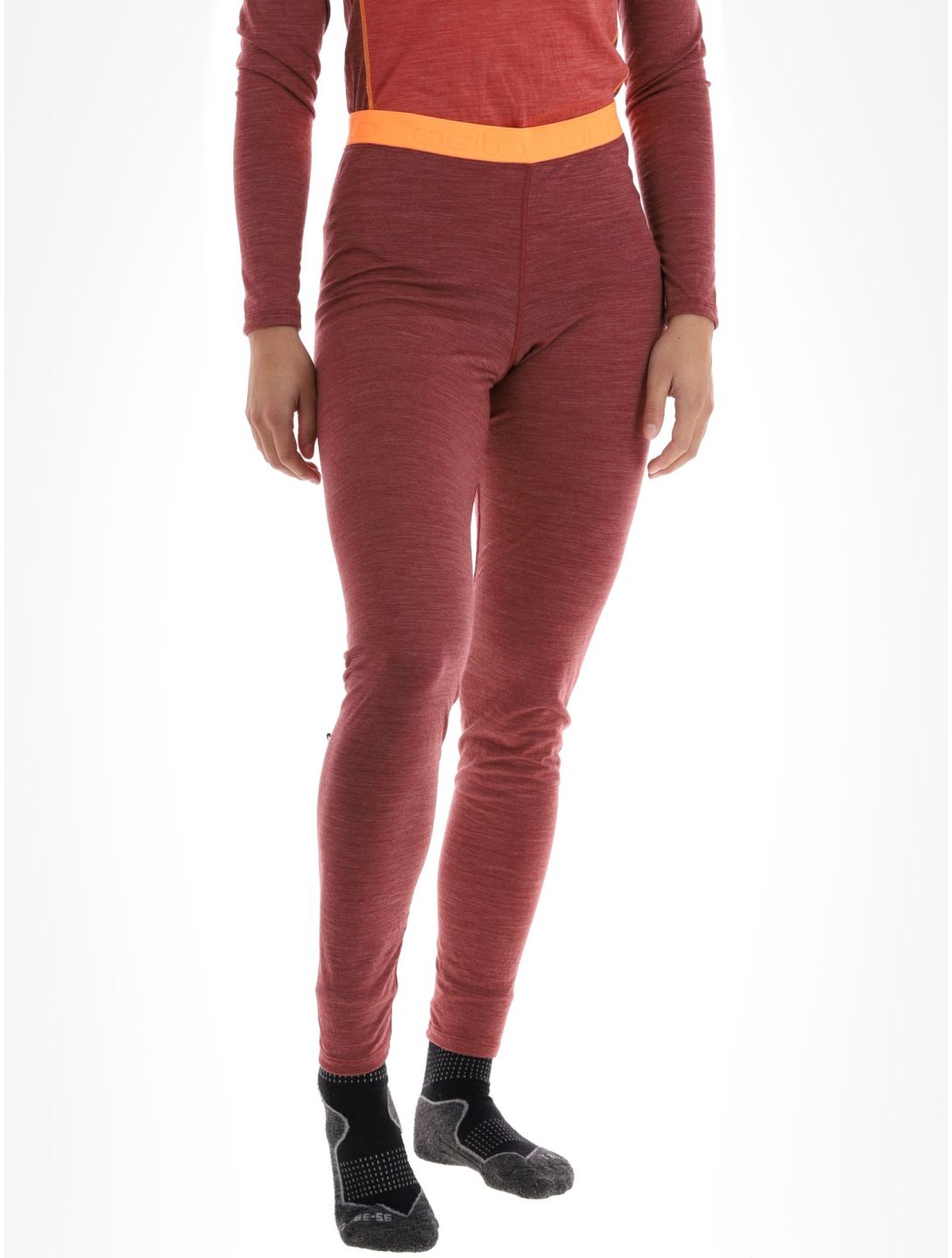 Odlo, Natural Performance PW 150 thermobroek dames Spiced Apple Melange  - Live Wire bordeaux 