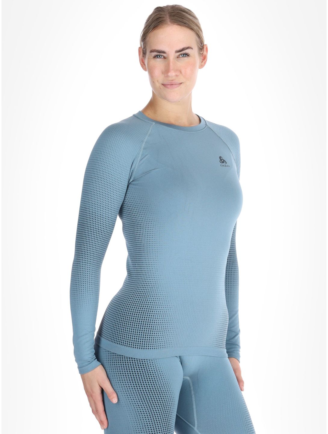 Odlo, Perfomance Warm Eco thermoshirt dames Provincial Blue blauw 