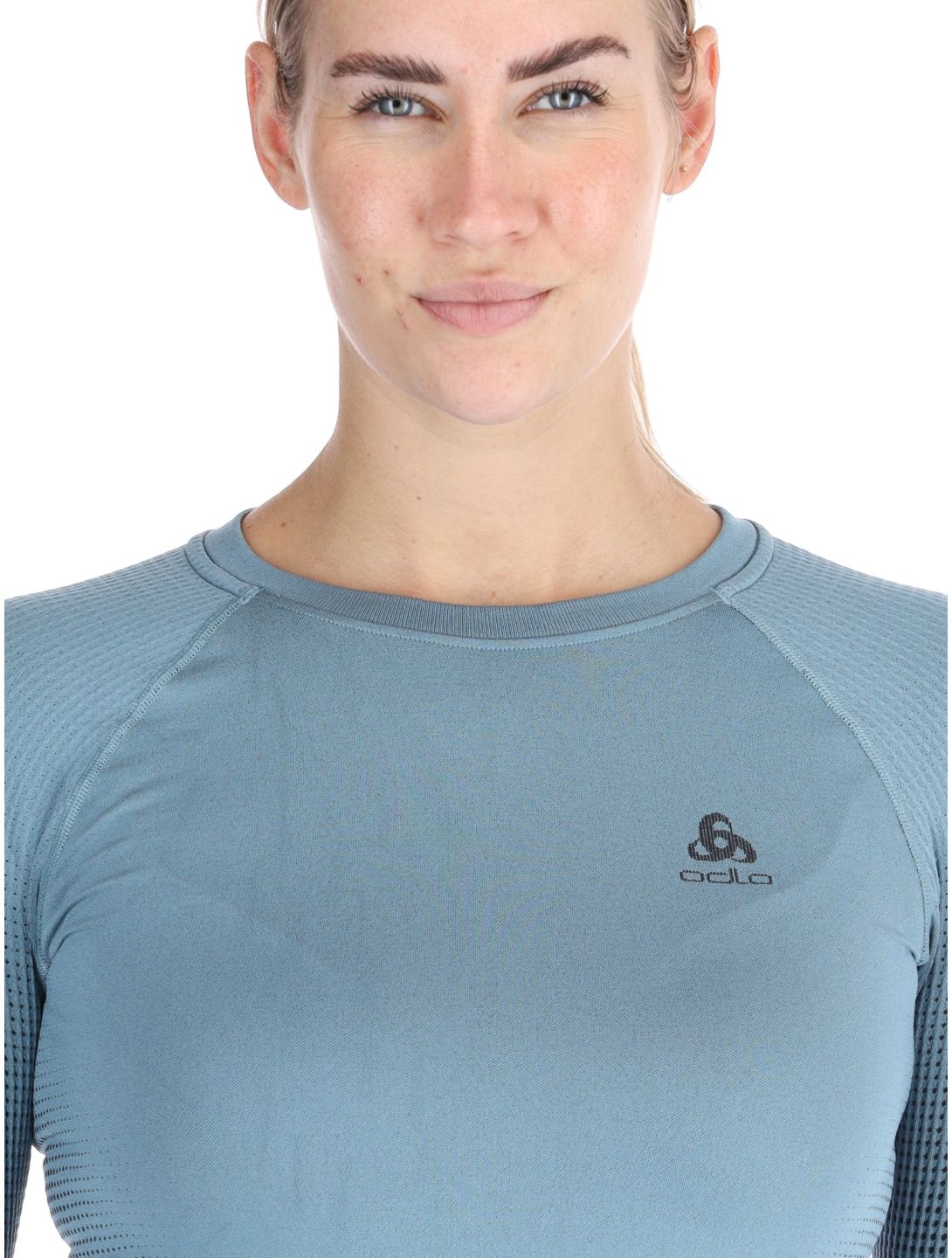 Odlo, Perfomance Warm Eco thermoshirt dames Provincial Blue blauw 