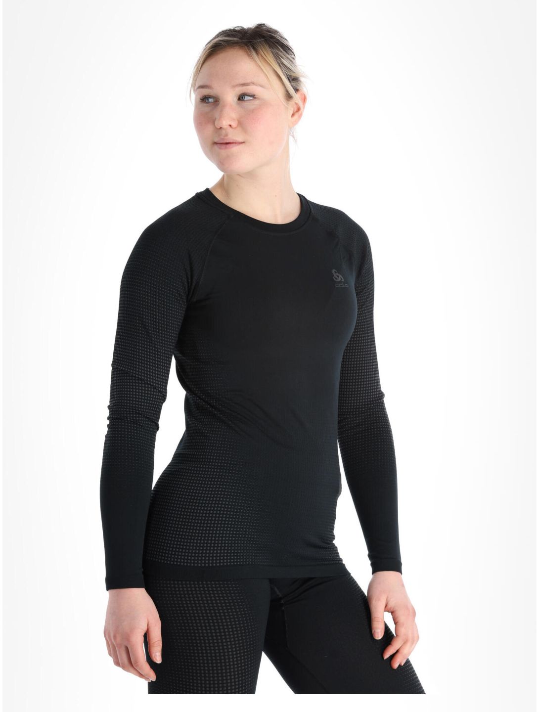 Odlo, Perfomance Warm Eco thermoshirt dames Black - Odlo Graphite Grey grijs, zwart 