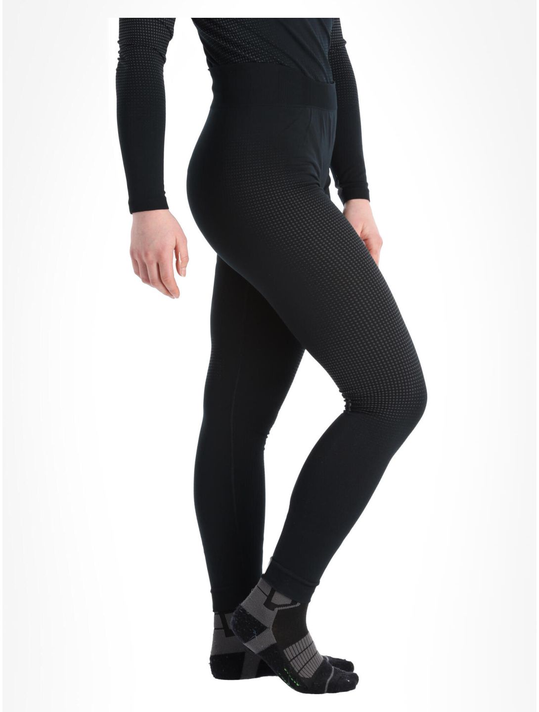 Odlo, Perfomance Warm Eco thermobroek dames Black - Odlo Graphite Grey grijs, zwart 