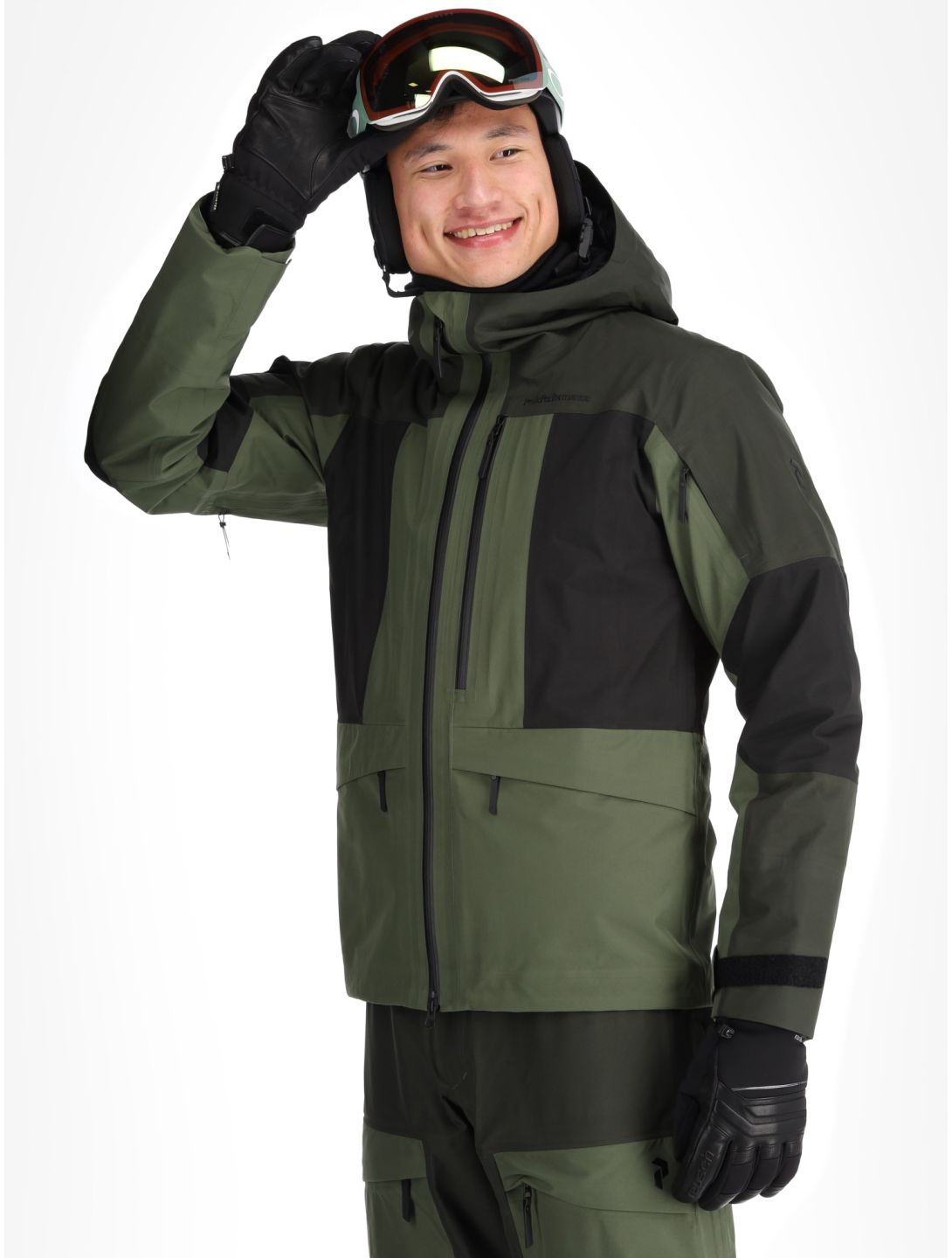 Peak Performance, M Gravity Gore-Tex 3L hardshell ski-jas heren Olive Extreme / Offblack / Pine Needle groen, zwart 