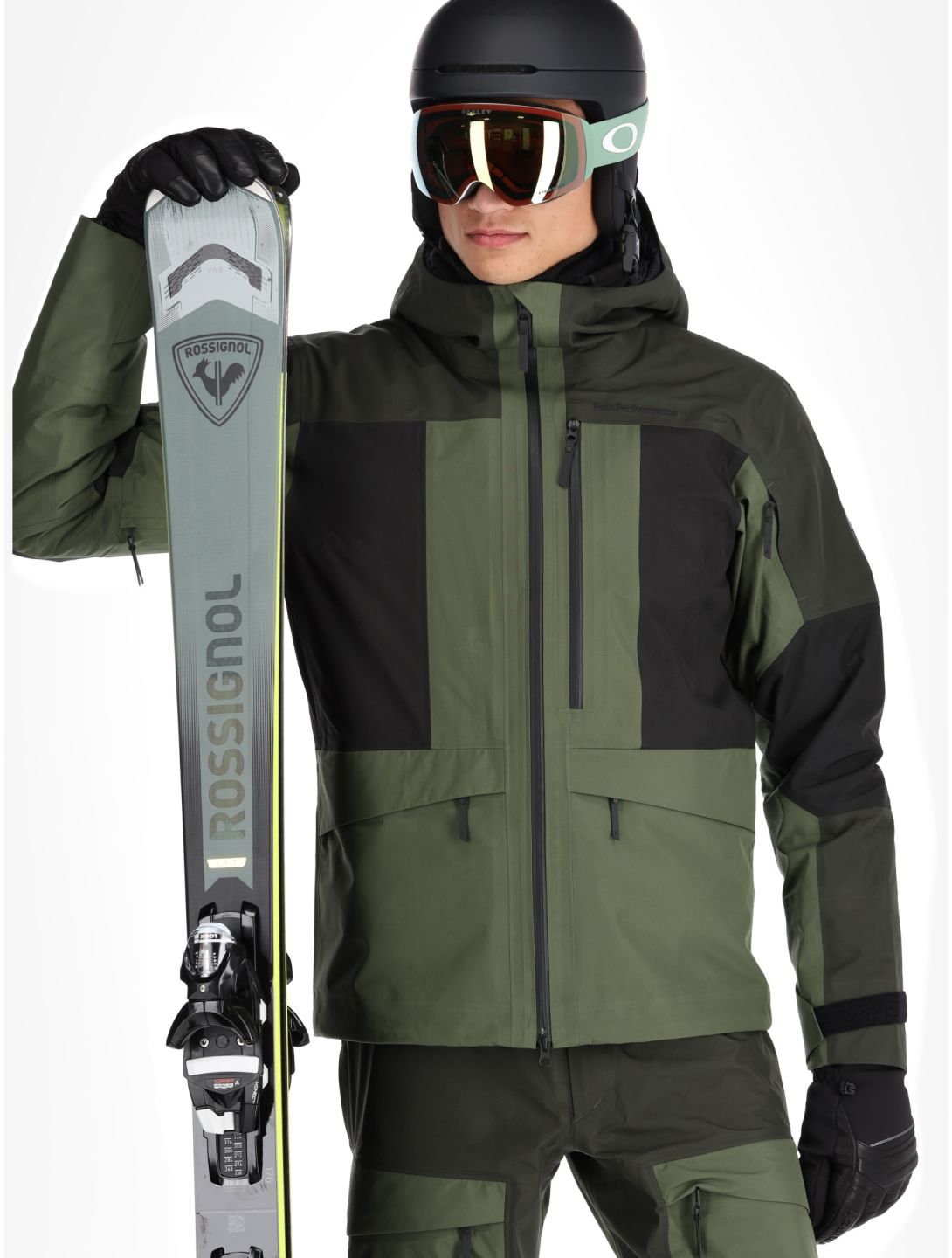 Peak Performance, M Gravity Gore-Tex 3L hardshell ski-jas heren Olive Extreme / Offblack / Pine Needle groen, zwart 