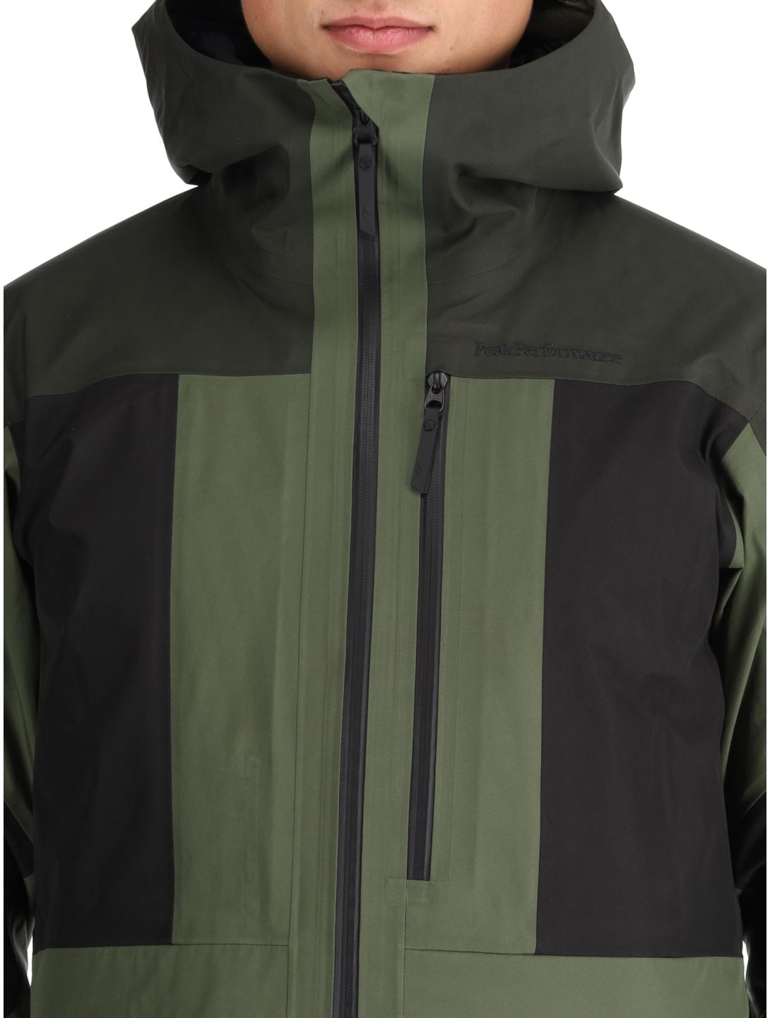 Peak Performance, M Gravity Gore-Tex 3L hardshell ski-jas heren Olive Extreme / Offblack / Pine Needle groen, zwart 