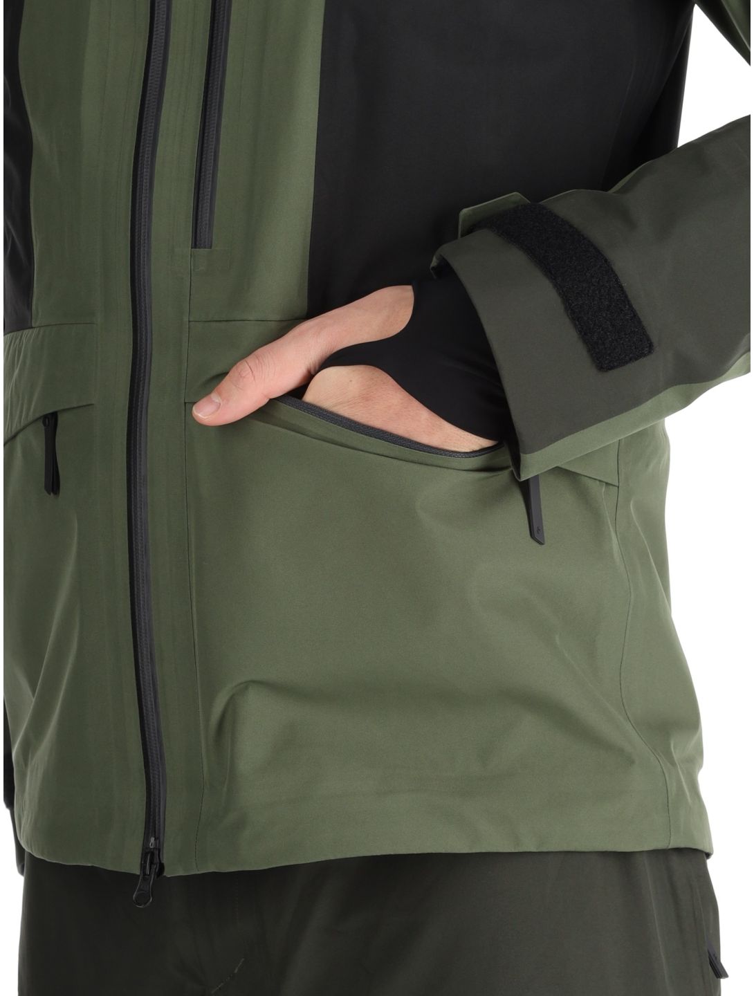 Peak Performance, M Gravity Gore-Tex 3L hardshell ski-jas heren Olive Extreme / Offblack / Pine Needle groen, zwart 