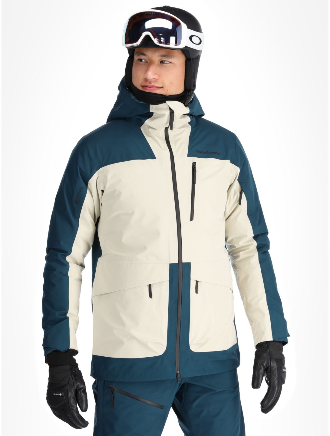 Peak Performance, M Vertical Gore-Tex 3L hardshell ski-jas heren Infinity Teel / Sand Fog beige, blauw 