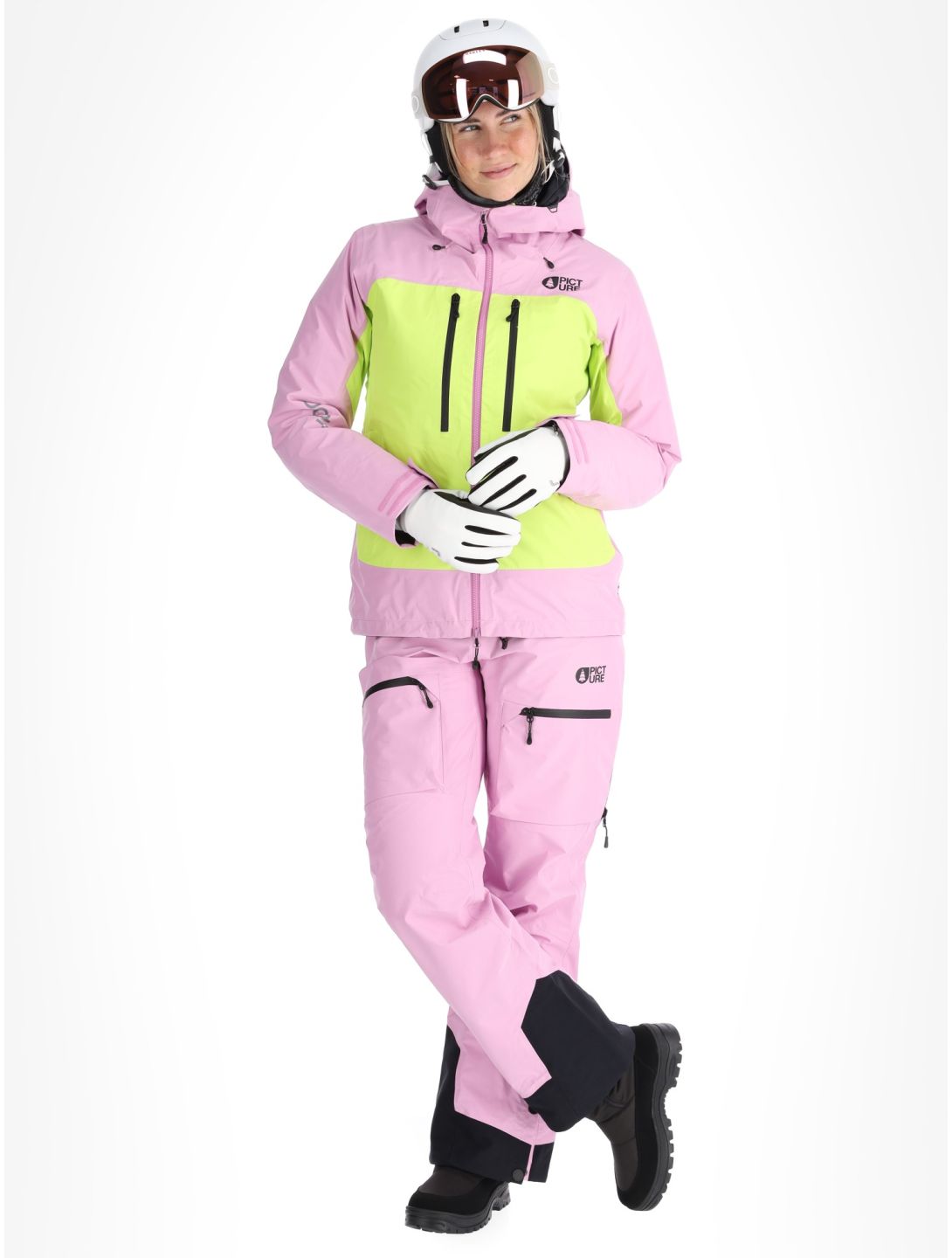 Picture, Acidid 3L hardshell ski-jas dames Orchid Acid Lime groen, roze 