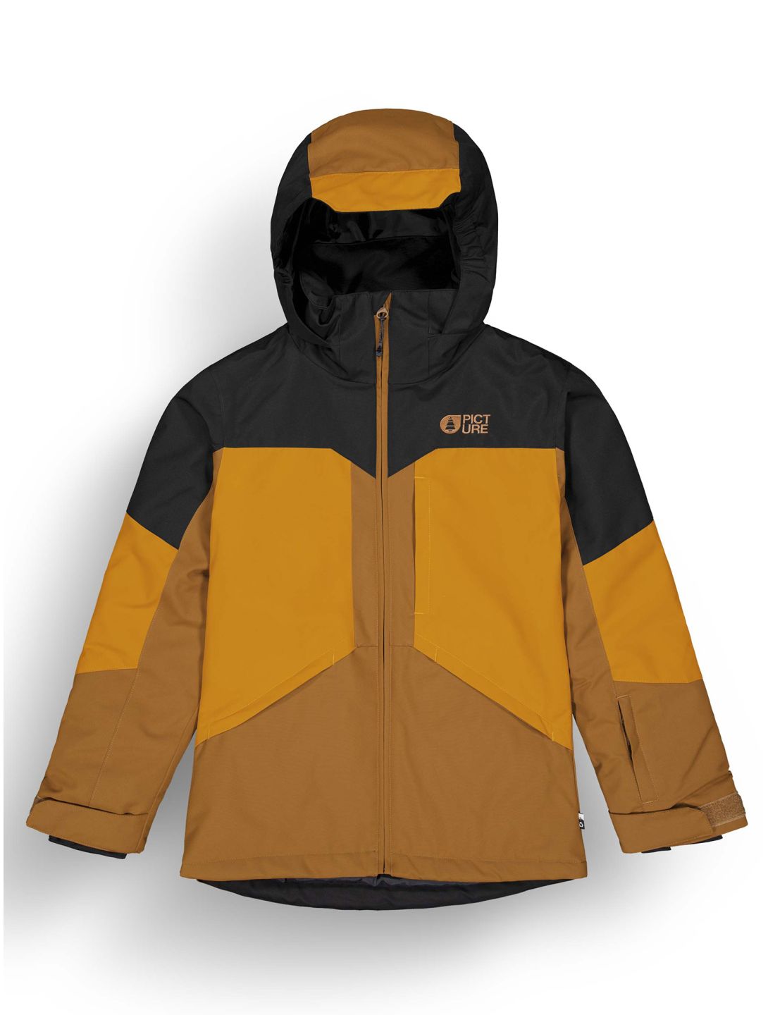 Picture, Cossmo ski-jas kinderen Black Honey Chocolate bruin, oranje, zwart 