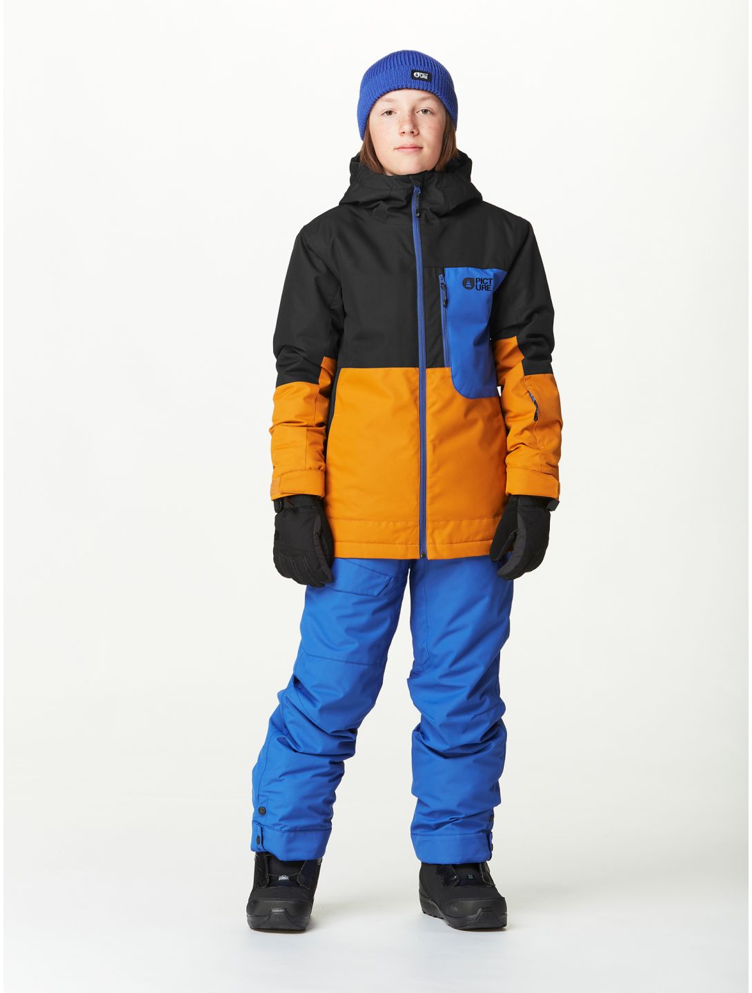 Picture, Daumy ski-jas kinderen Black Honey Deep Marine bruin, zwart 