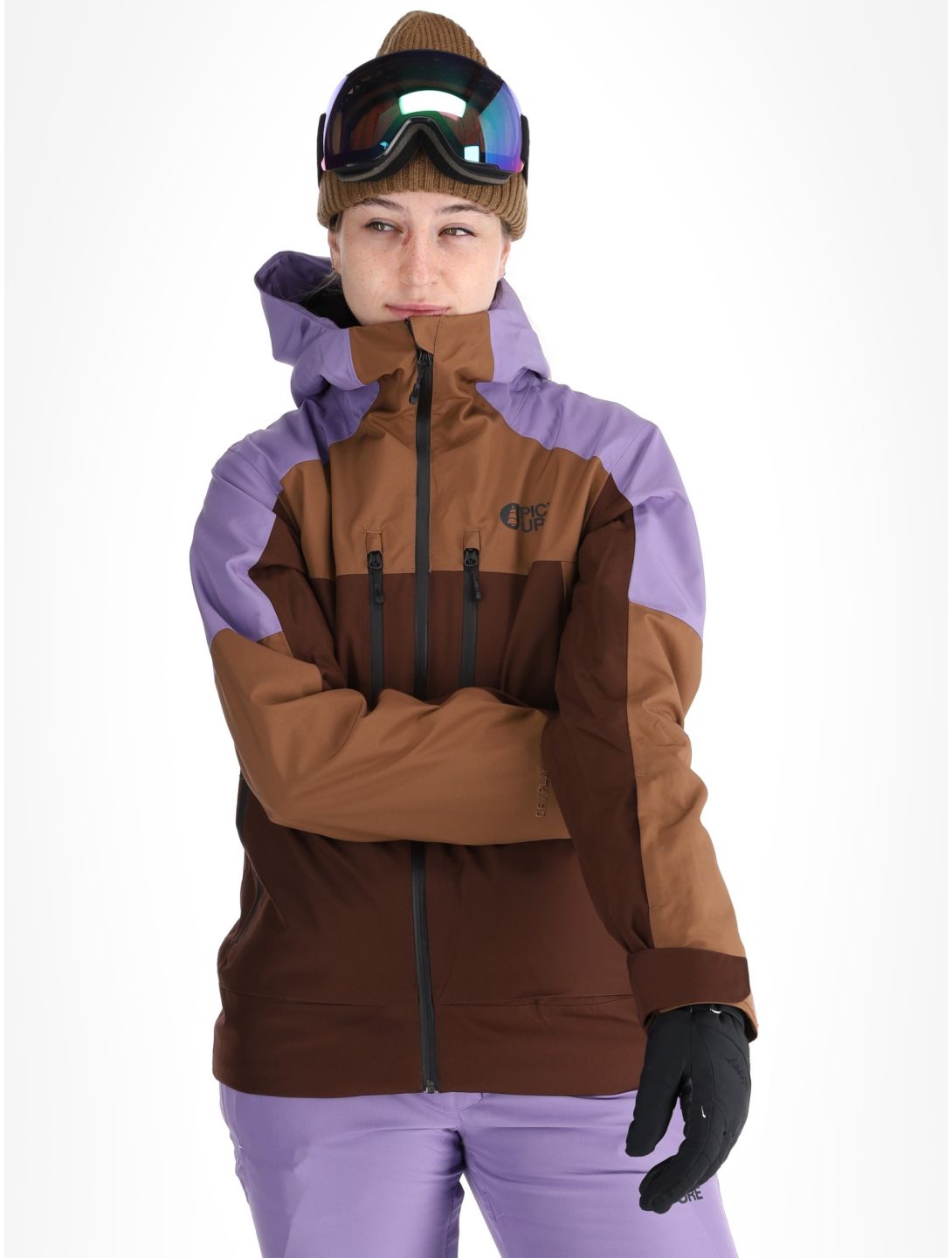 Picture, Exa ski-jas dames Paisley Purple Cocoa Brown Chicory Coffee bruin, paars 