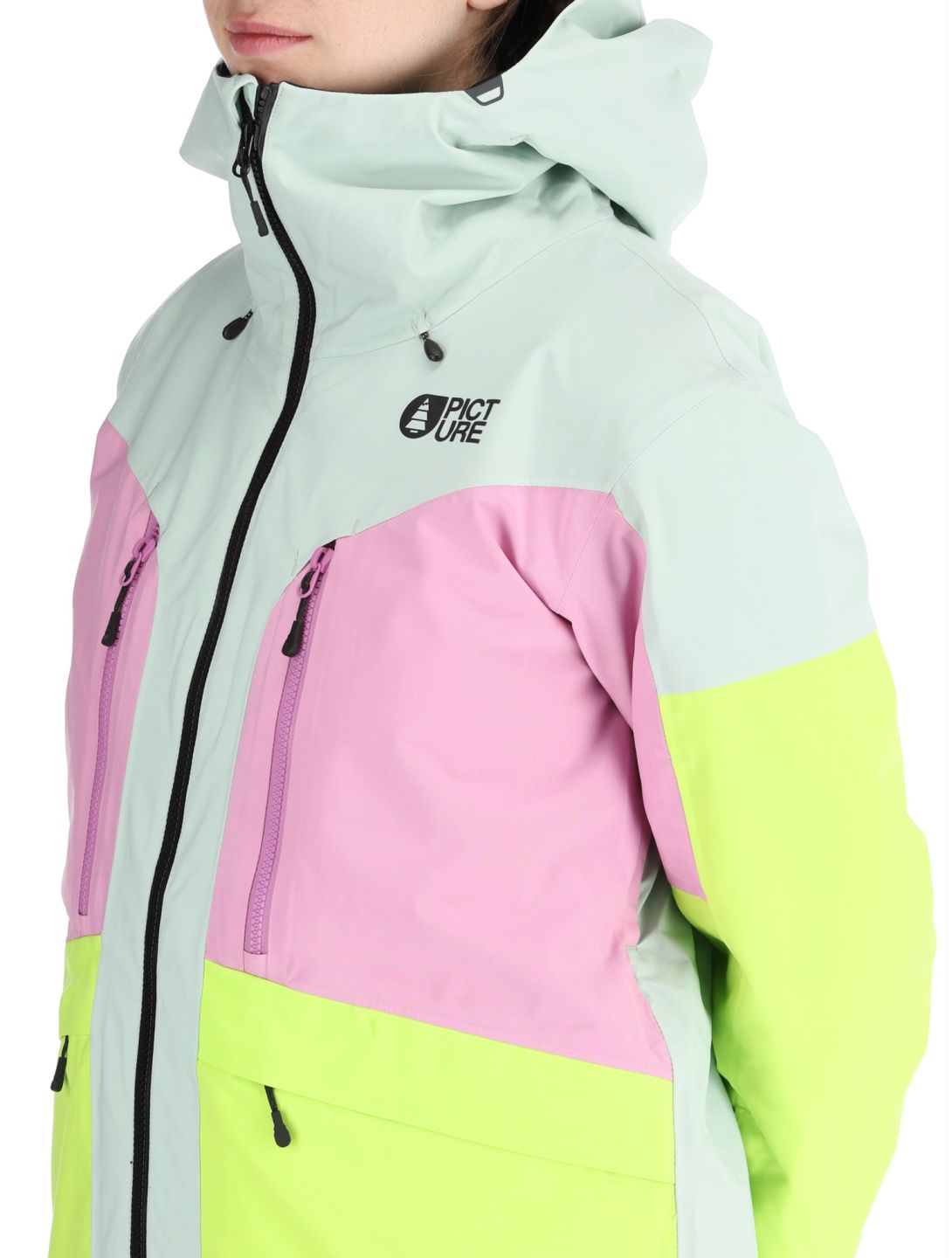 Picture, Haakon ski-jas dames Silt Green Orchid Acid groen, roze 