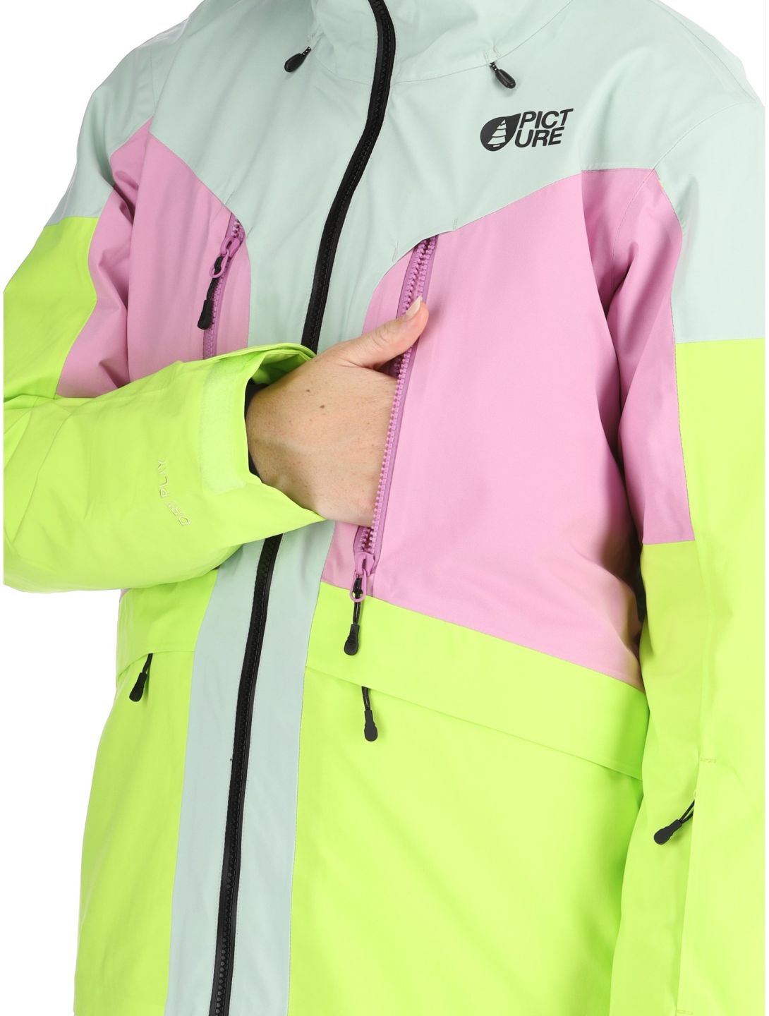 Picture, Haakon ski-jas dames Silt Green Orchid Acid groen, roze 