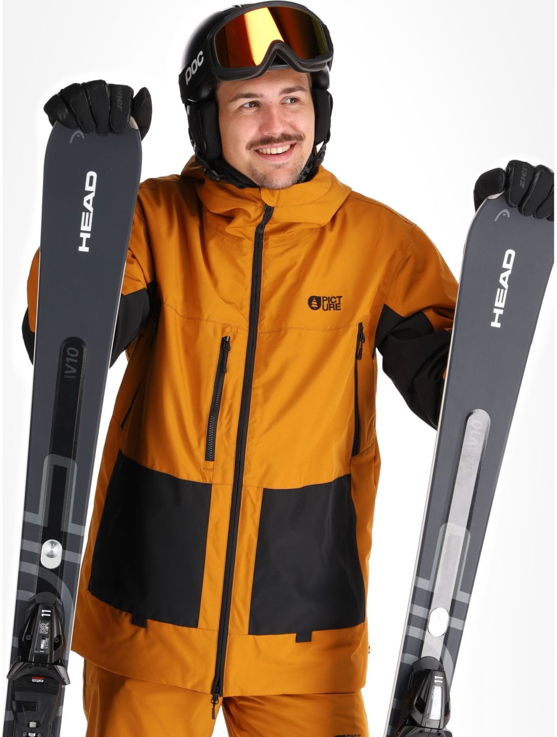 Picture, Jomoh ski-jas heren Honey Black bruin, zwart 