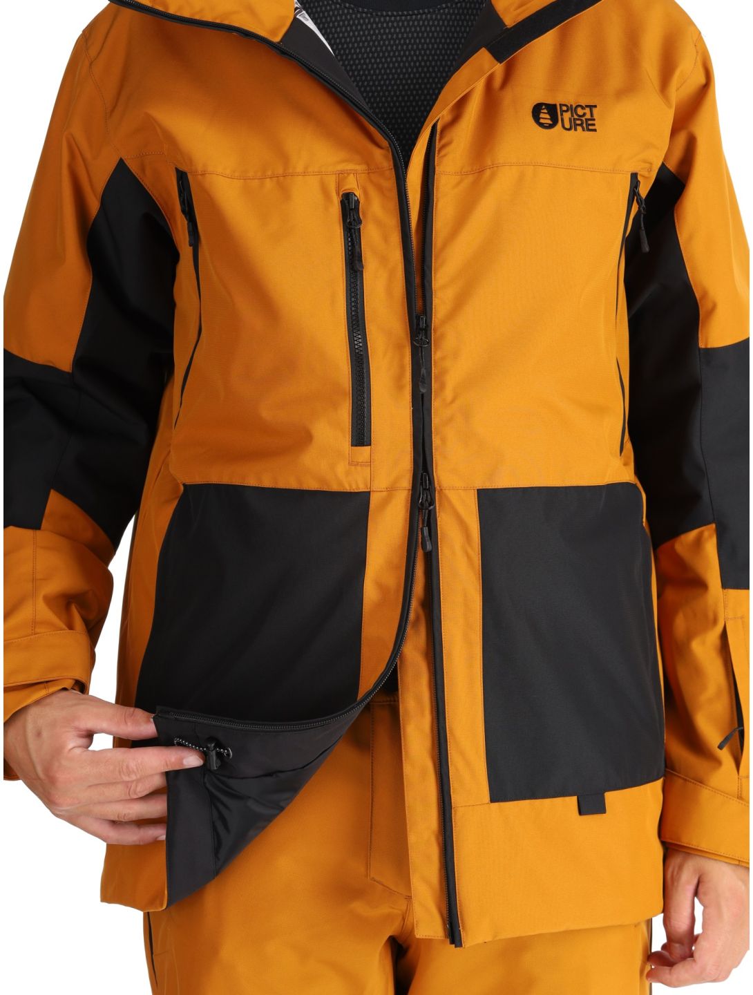 Picture, Jomoh ski-jas heren Honey Black bruin, zwart 