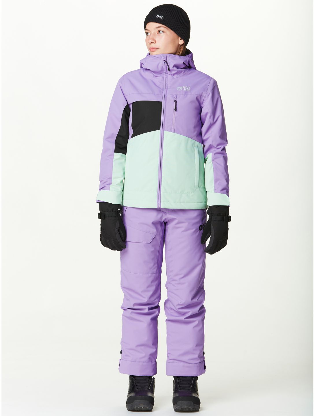 Picture, Kamelya ski-jas kinderen Paisley Purple Siltgreen groen, paars 