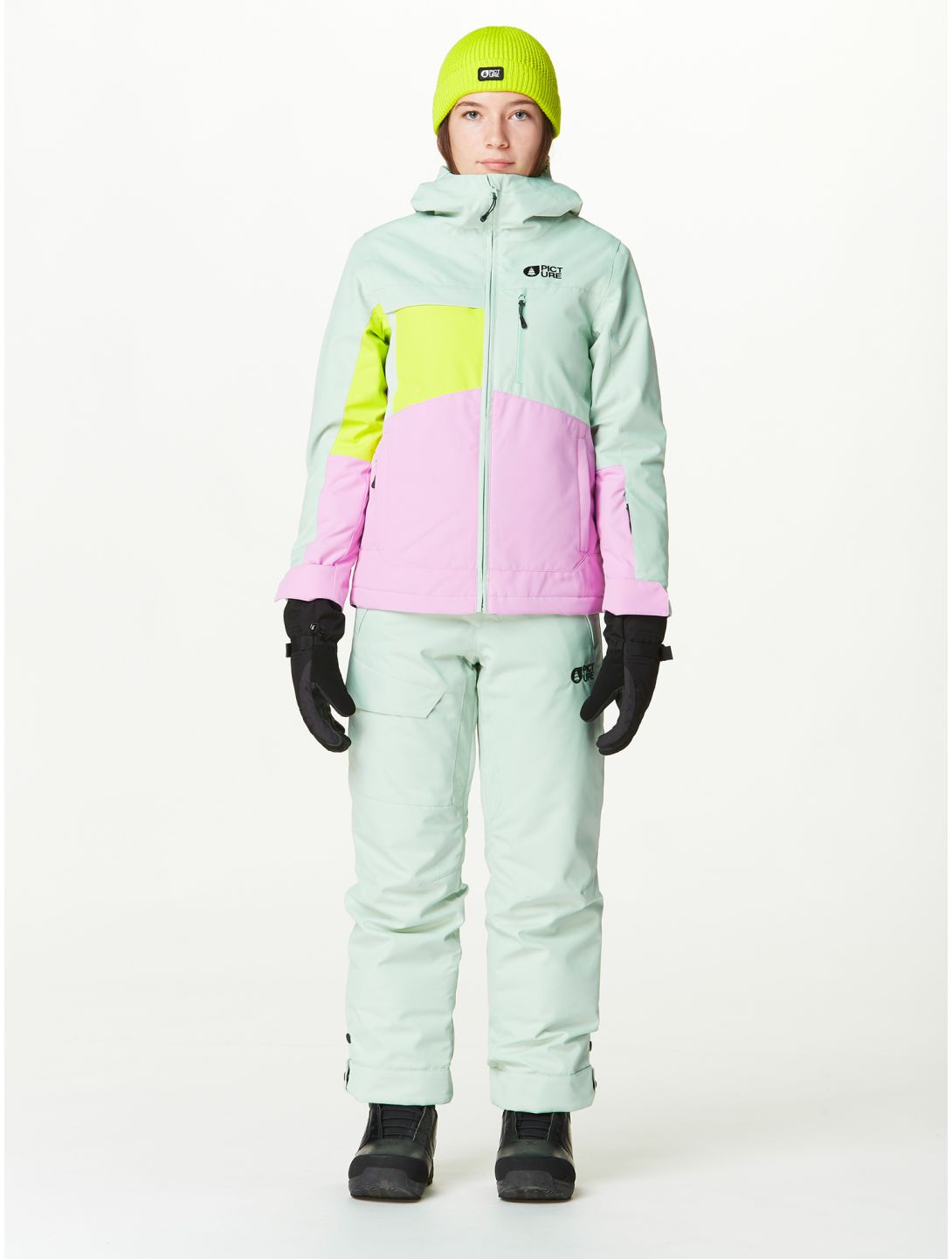 Picture, Kamelya ski-jas kinderen Silt Green Orchid Acid groen, roze 