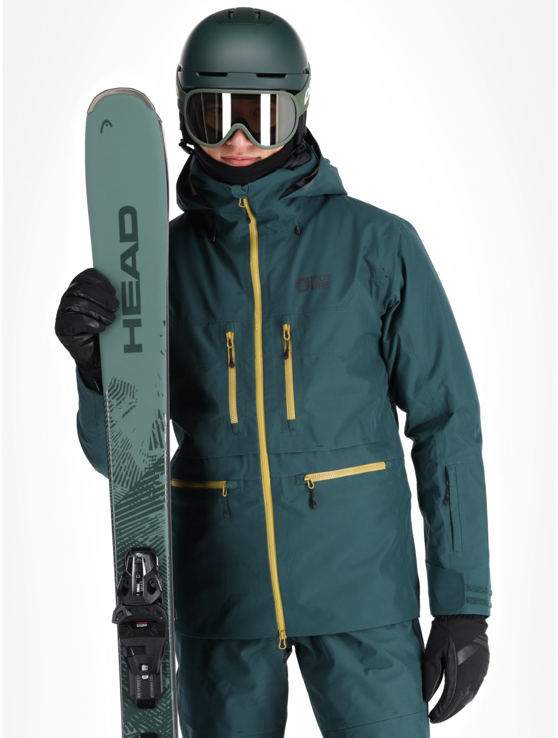 Picture, Ozonn 3L hardshell ski-jas heren Ponderosa Pine groen 